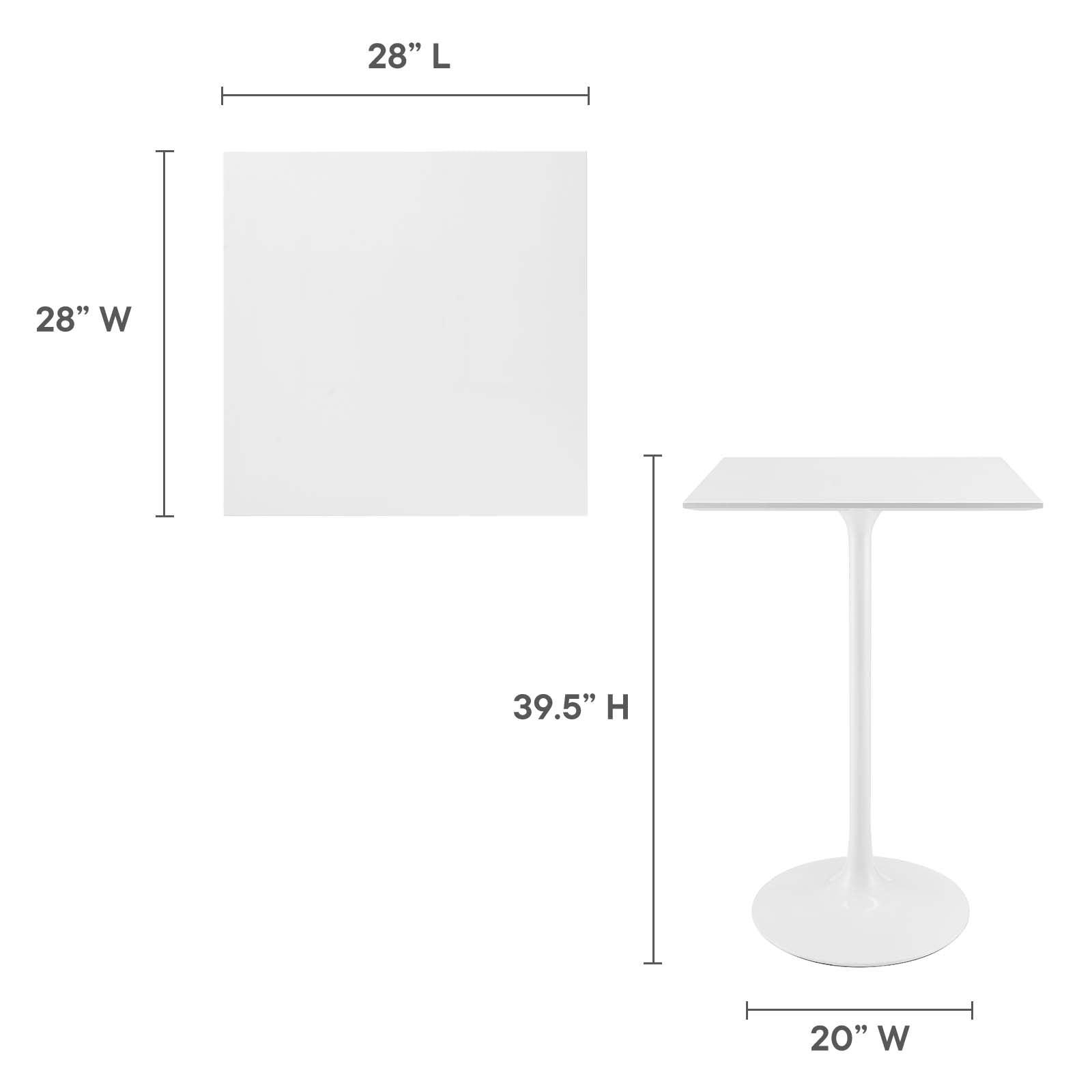 Modway Lippa 28" Square Bar Table FredCo