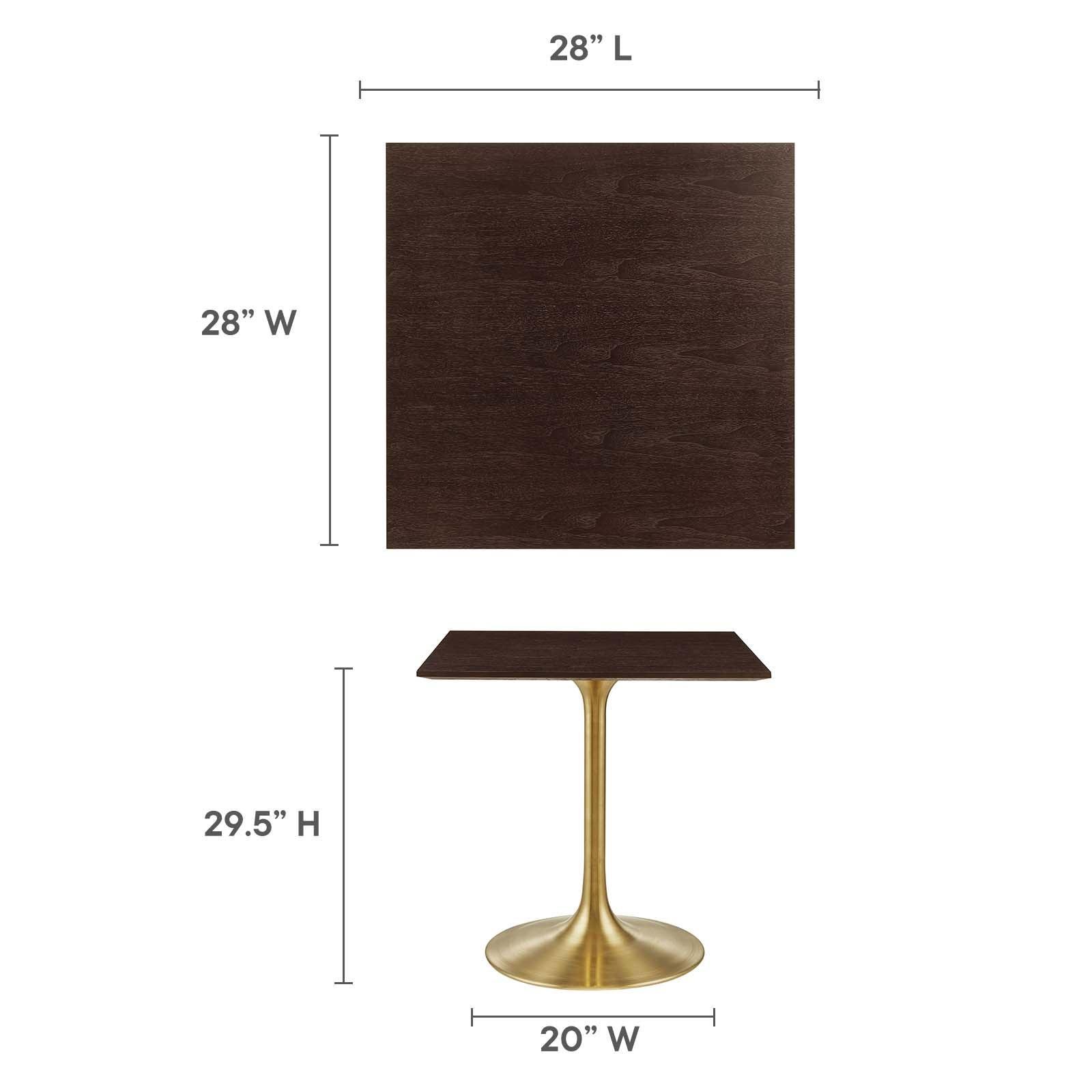 Modway Lippa 28" Square Walnut Dining Table FredCo