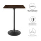 Modway Lippa 28" Square Wood Bar Table FredCo
