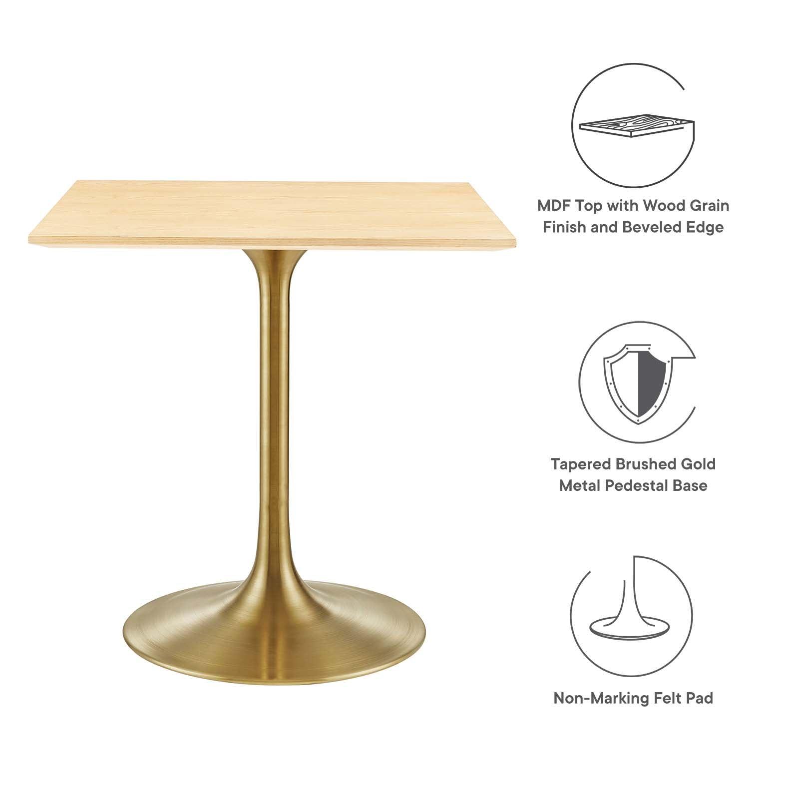 Modway Lippa 28" Square Wood Dining Table FredCo