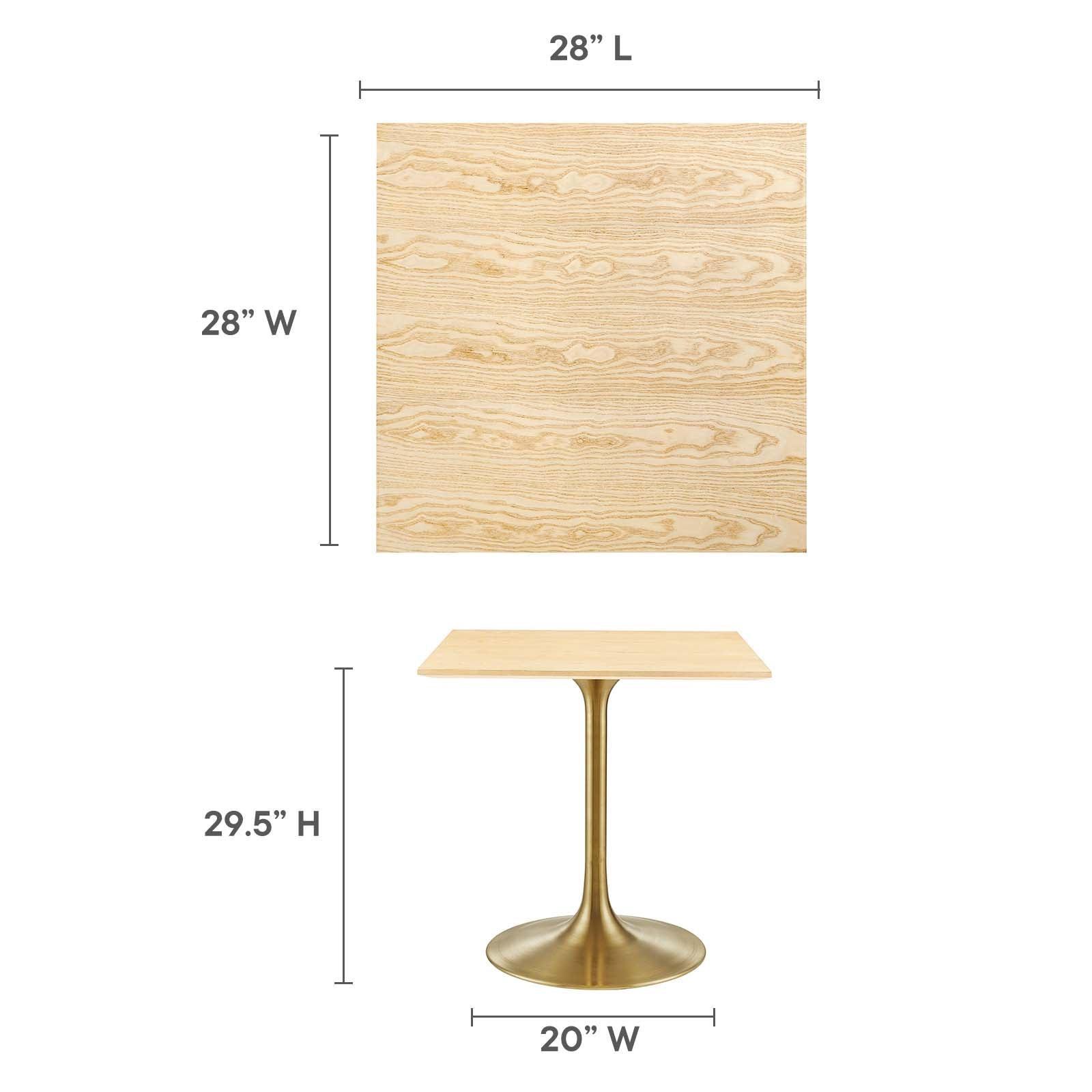 Modway Lippa 28" Square Wood Dining Table FredCo
