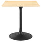 Modway Lippa 28" Square Wood Grain Square Dining Table FredCo