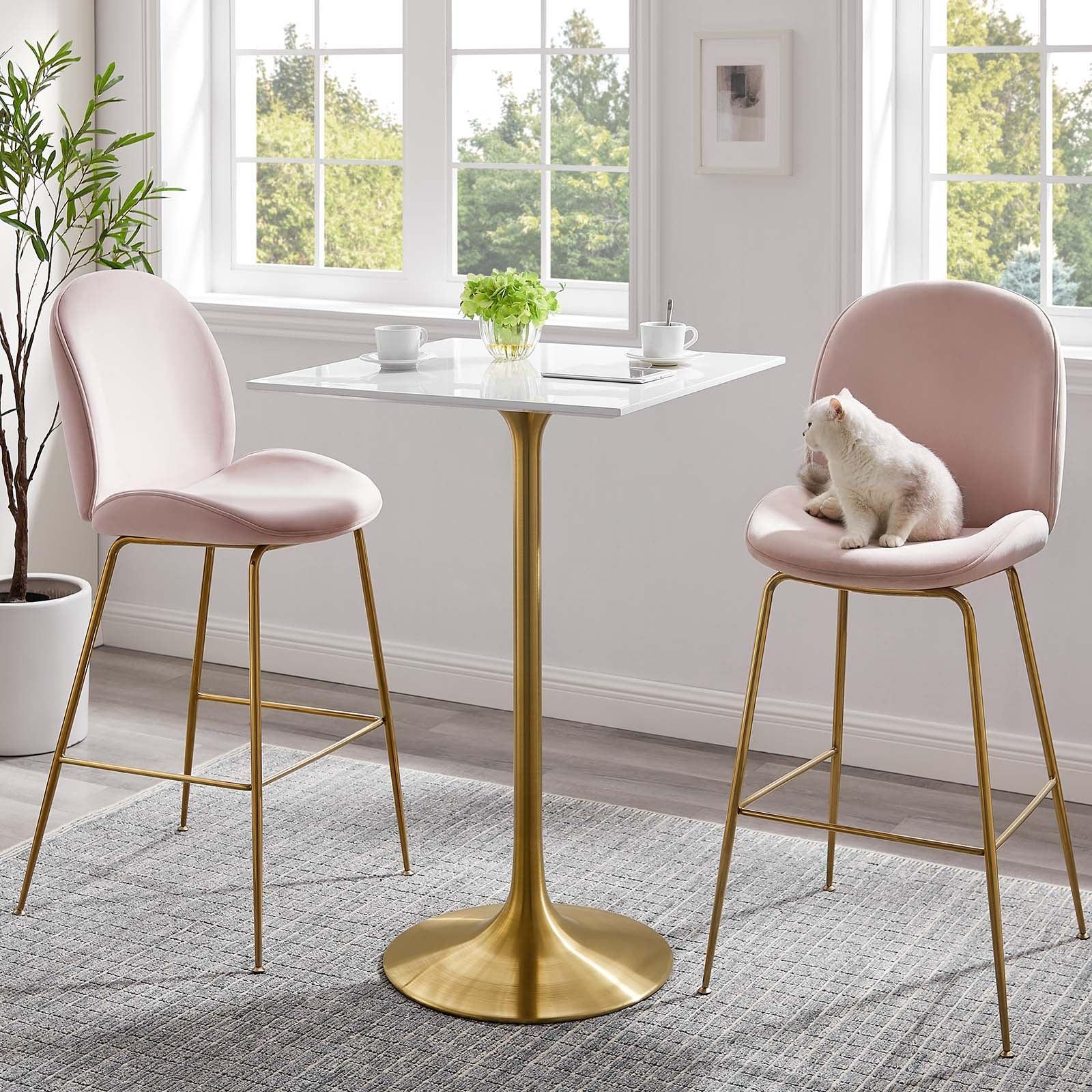 Modway Lippa 28" Square Wood Top Bar Table FredCo