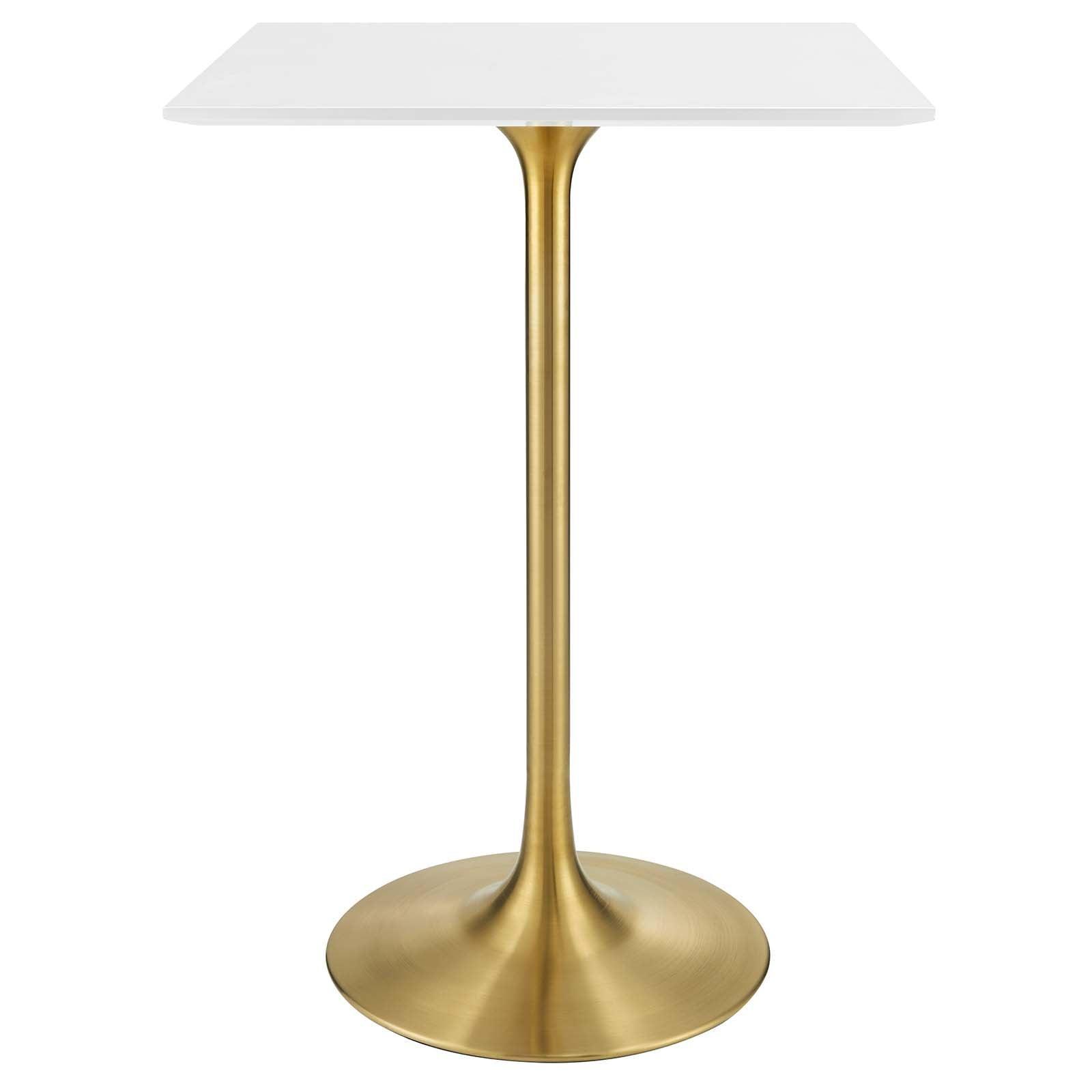 Modway Lippa 28" Square Wood Top Bar Table FredCo
