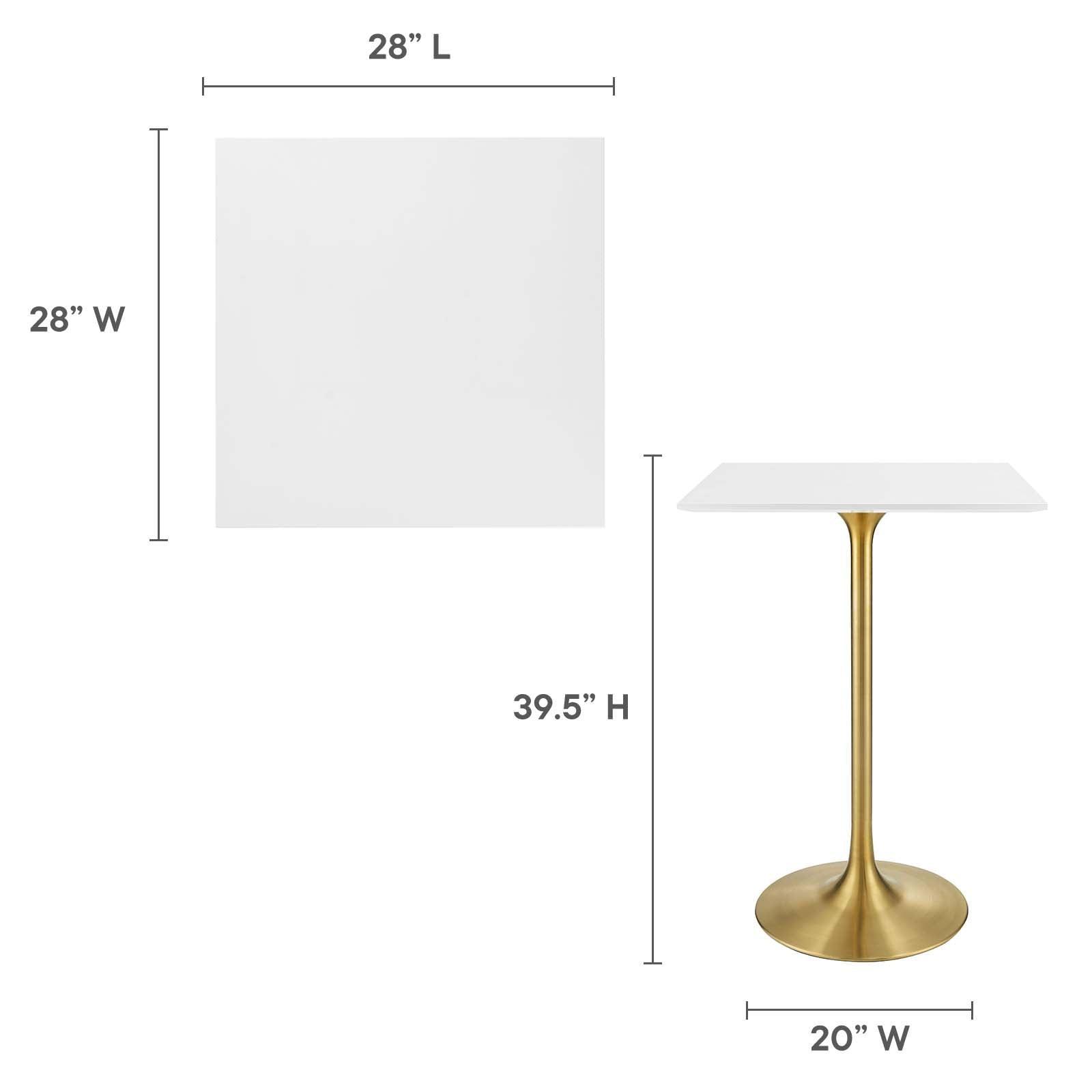 Modway Lippa 28" Square Wood Top Bar Table FredCo