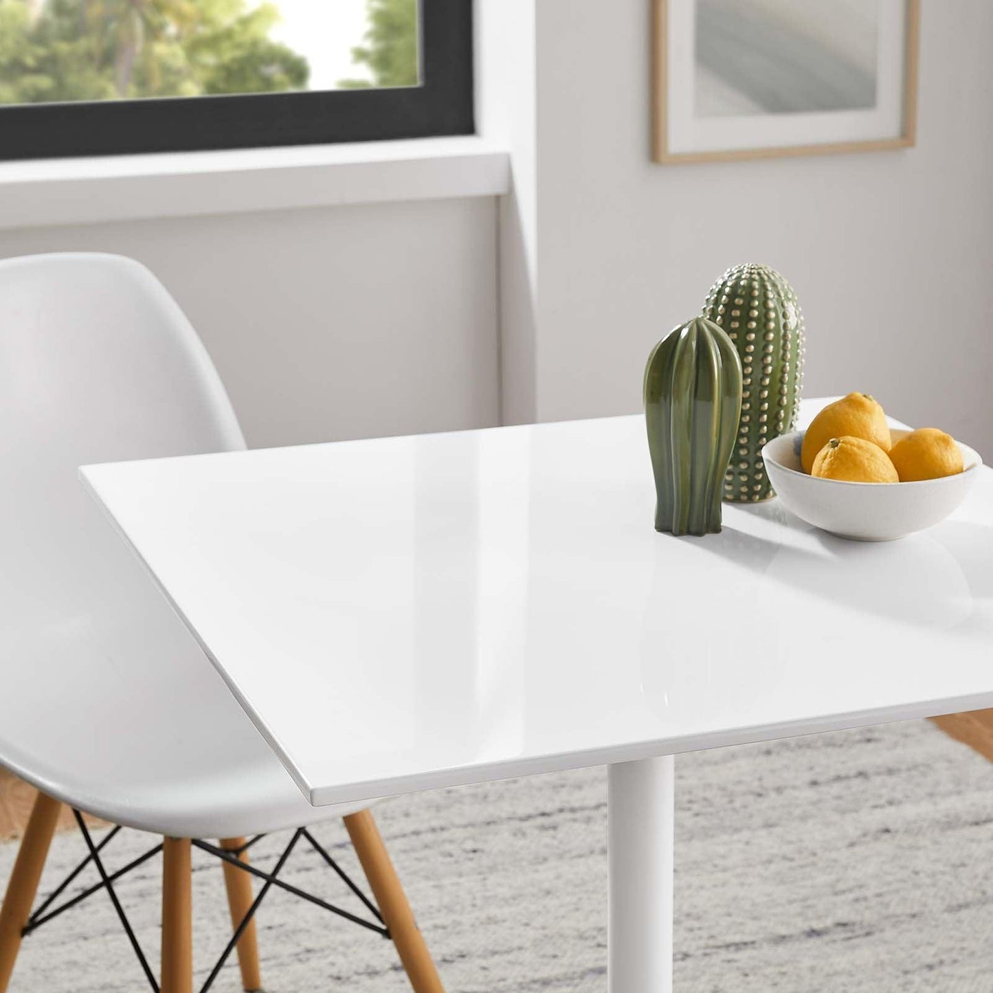 Modway Lippa 28" Square Wood Top Dining Table FredCo