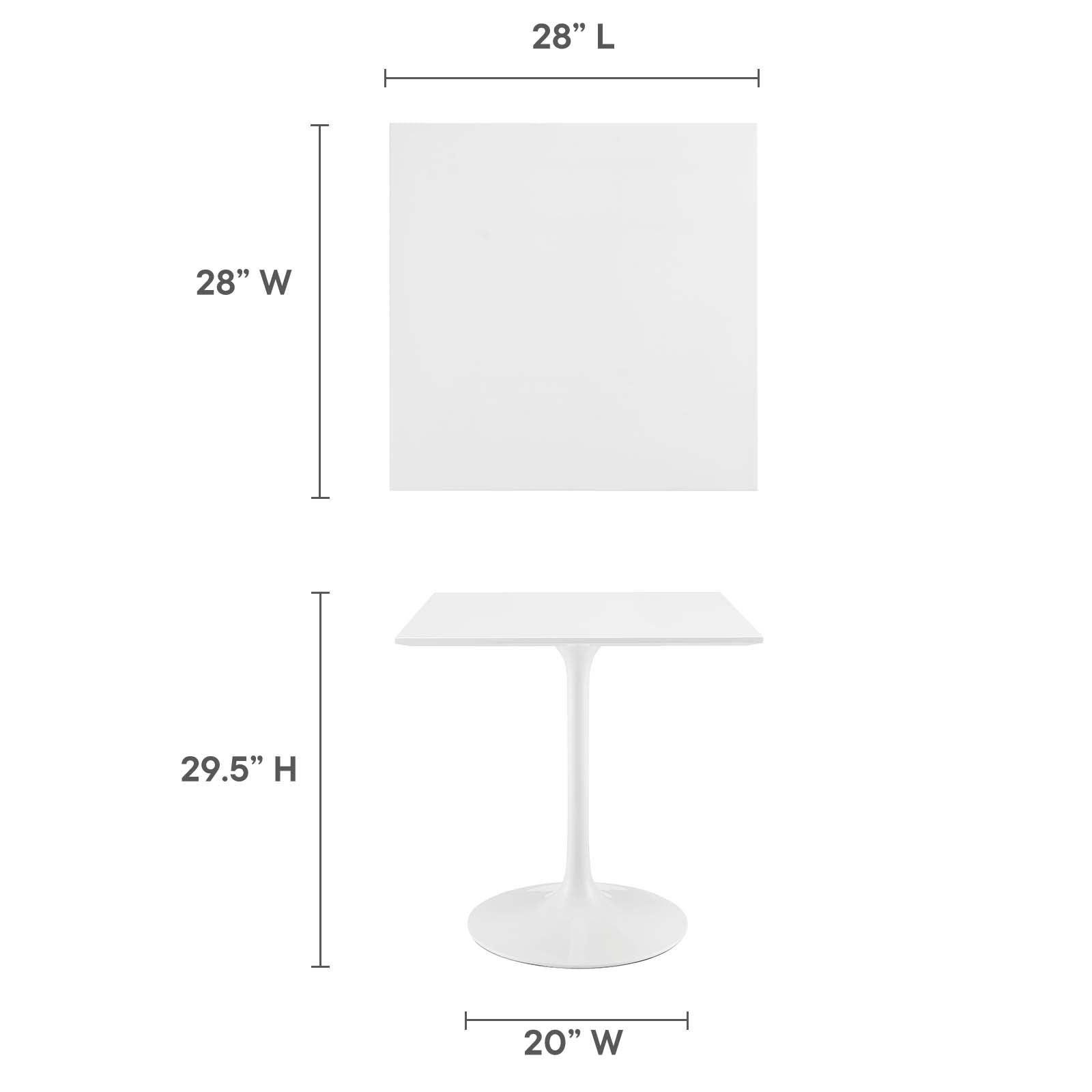 Modway Lippa 28" Square Wood Top Dining Table FredCo
