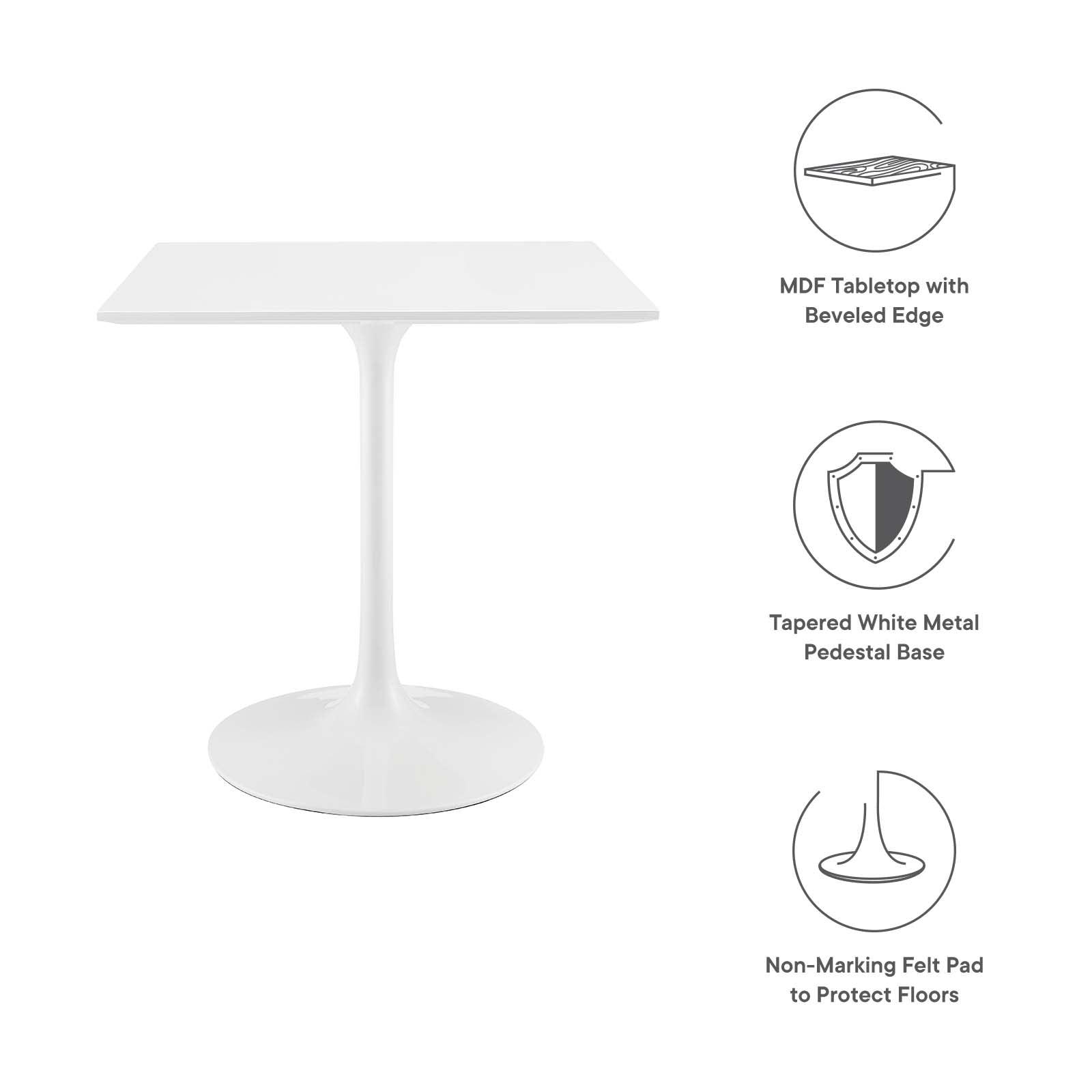 Modway Lippa 28" Square Wood Top Dining Table FredCo