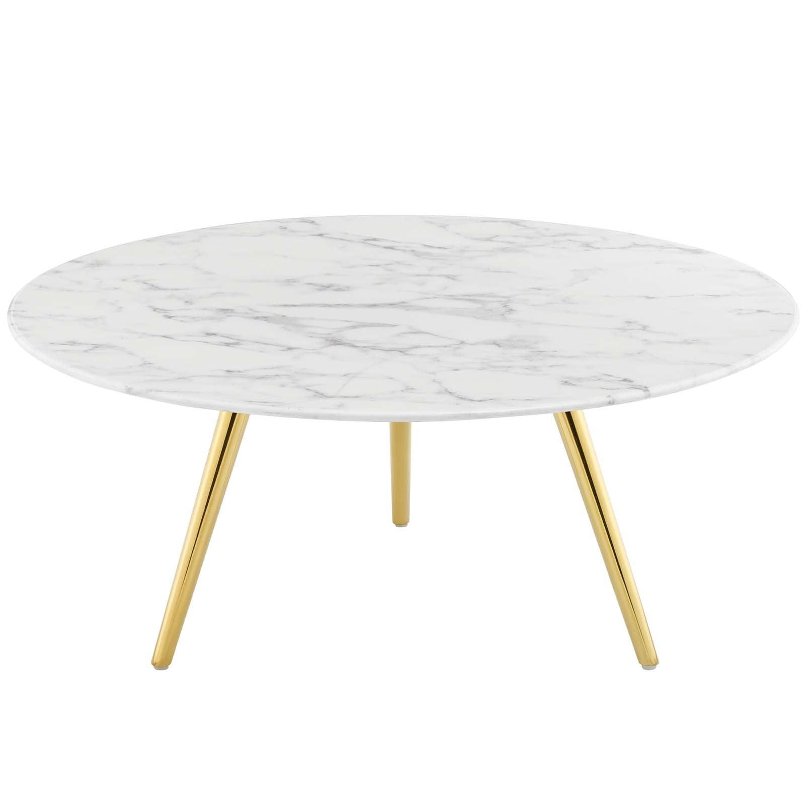 Modway Lippa 36" Round Artificial Marble Coffee Table with Tripod Base, EEI-3665 FredCo