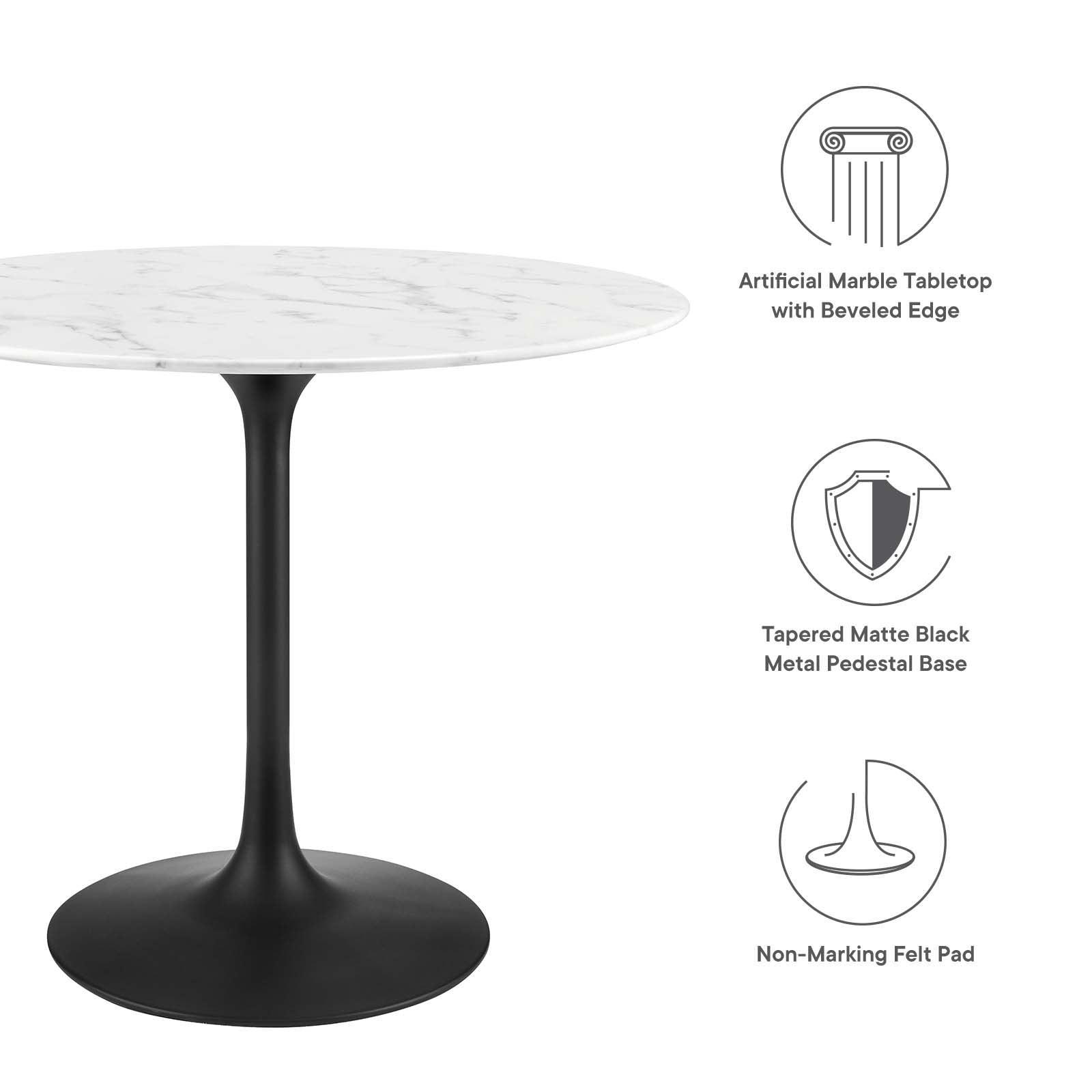 Modway Lippa 36" Round Artificial Marble Dining Table, EEI-3516 FredCo
