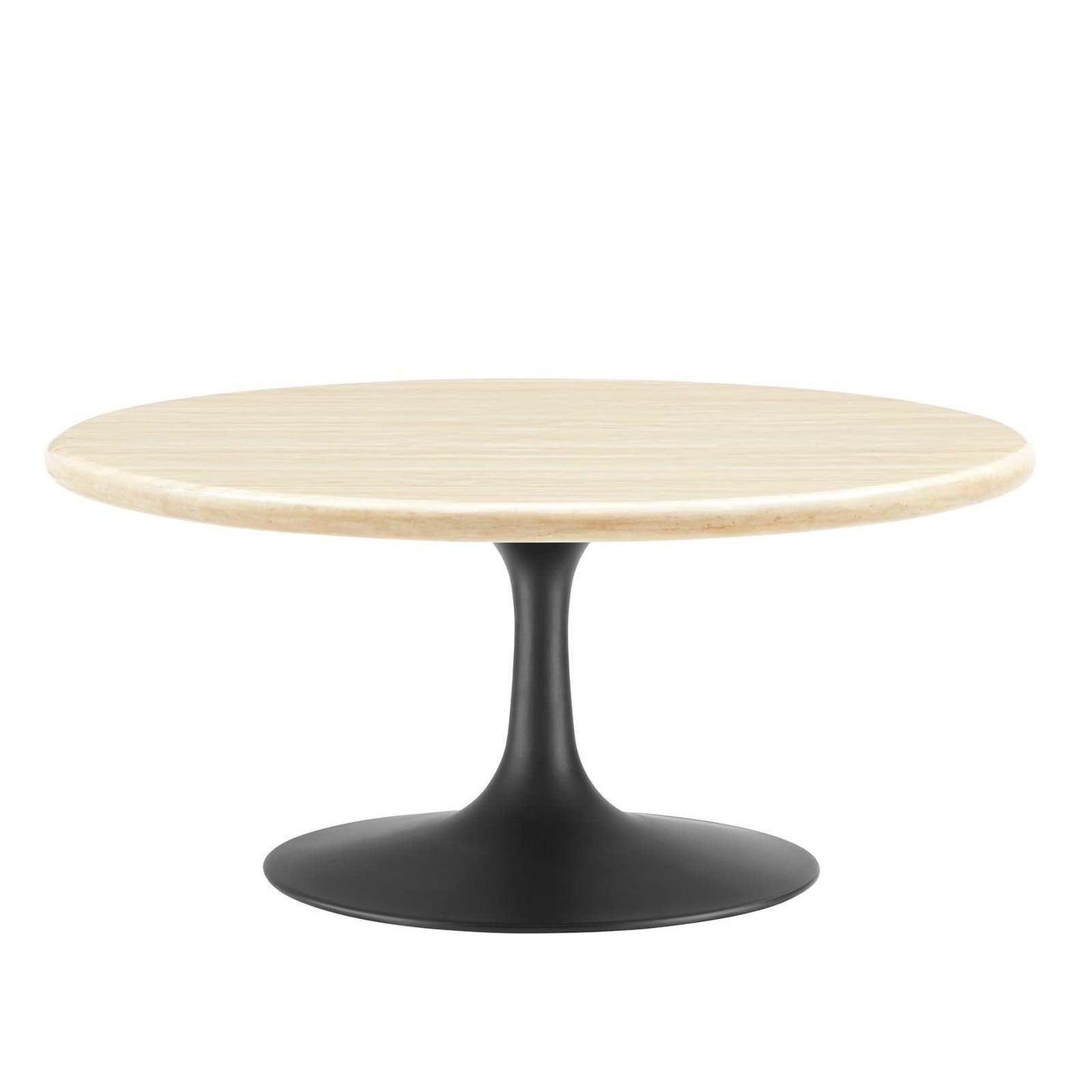 Modway Lippa 36” Round Artificial Travertine Coffee Table FredCo