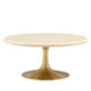 Modway Lippa 36” Round Artificial Travertine Coffee Table FredCo
