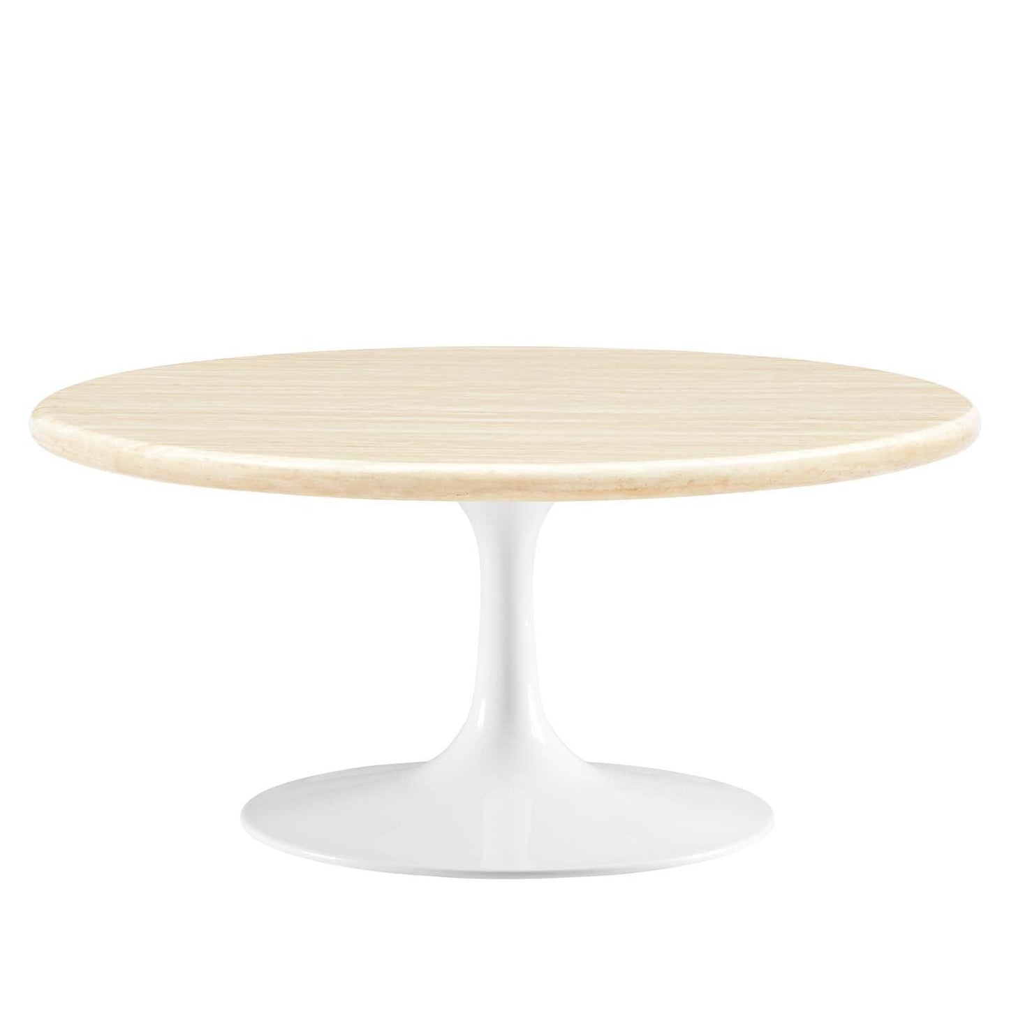 Modway Lippa 36” Round Artificial Travertine Coffee Table FredCo