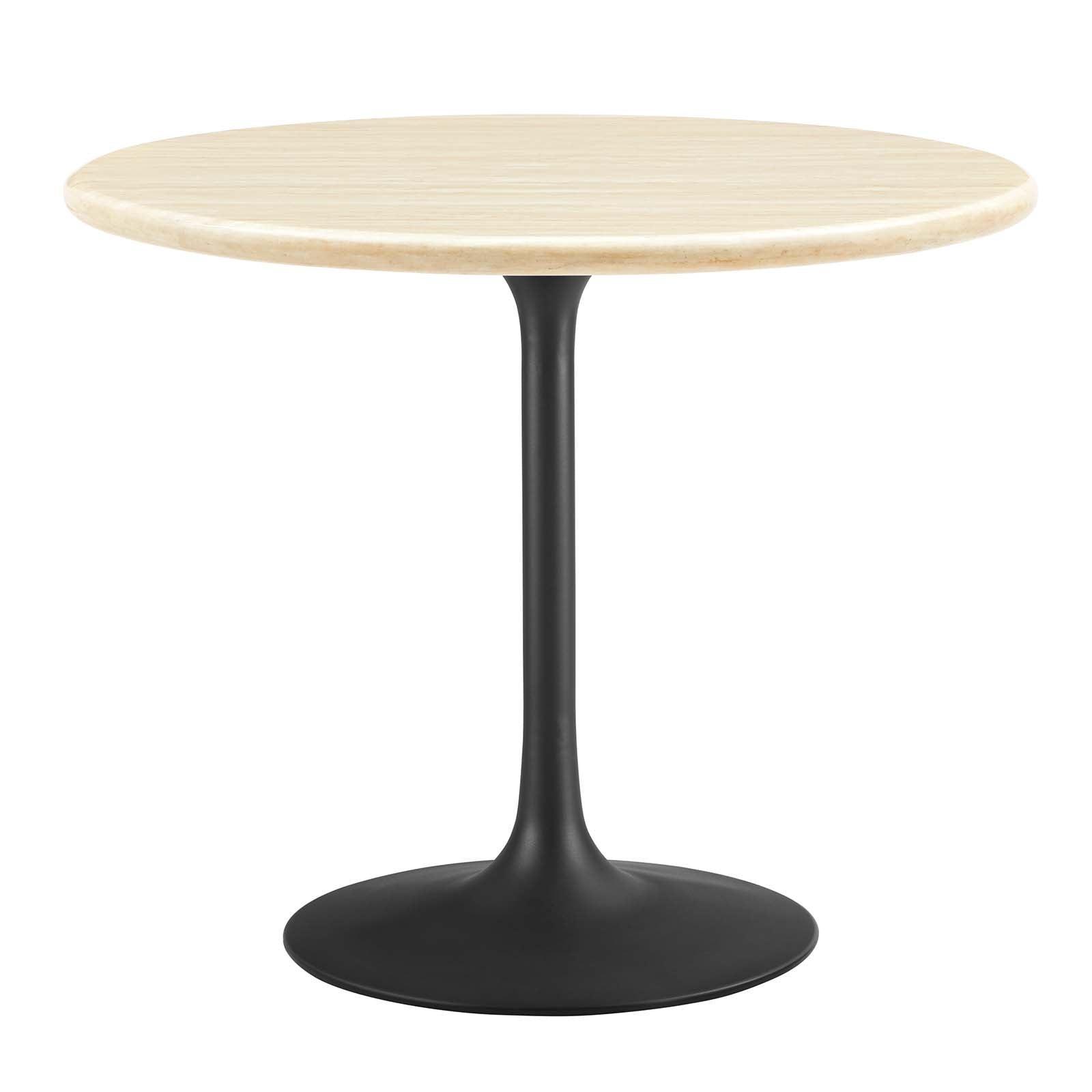 Modway Lippa 36” Round Artificial Travertine Dining Table FredCo