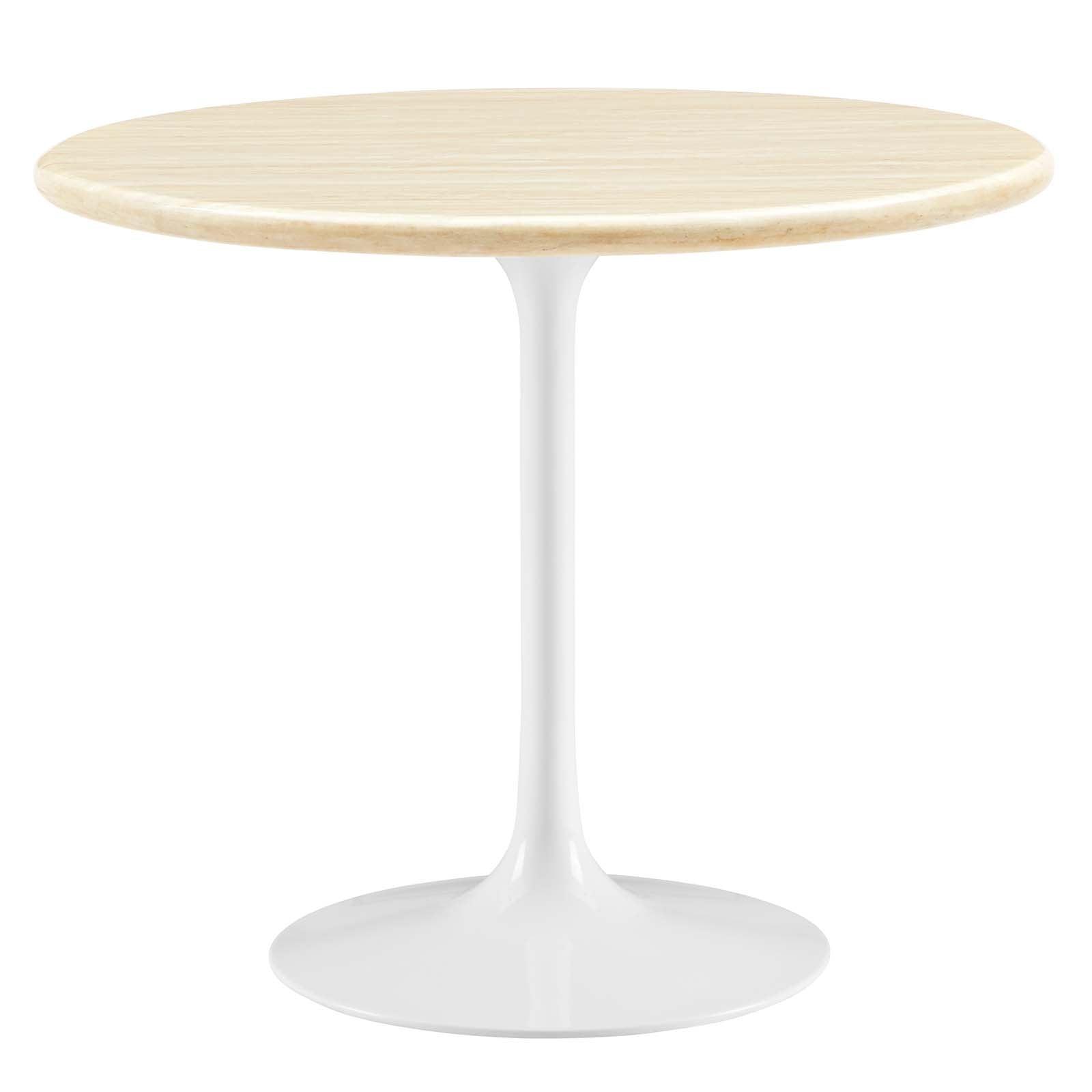 Modway Lippa 36” Round Artificial Travertine Dining Table FredCo