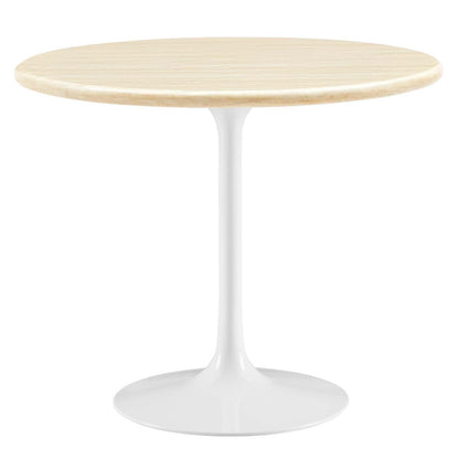 Modway Lippa 36” Round Artificial Travertine Dining Table FredCo