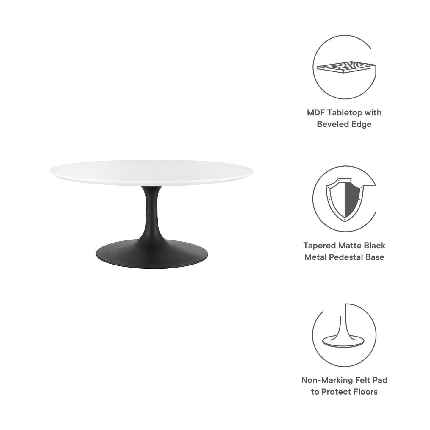 Modway Lippa 36" Round Coffee Table, EEI-3535 FredCo