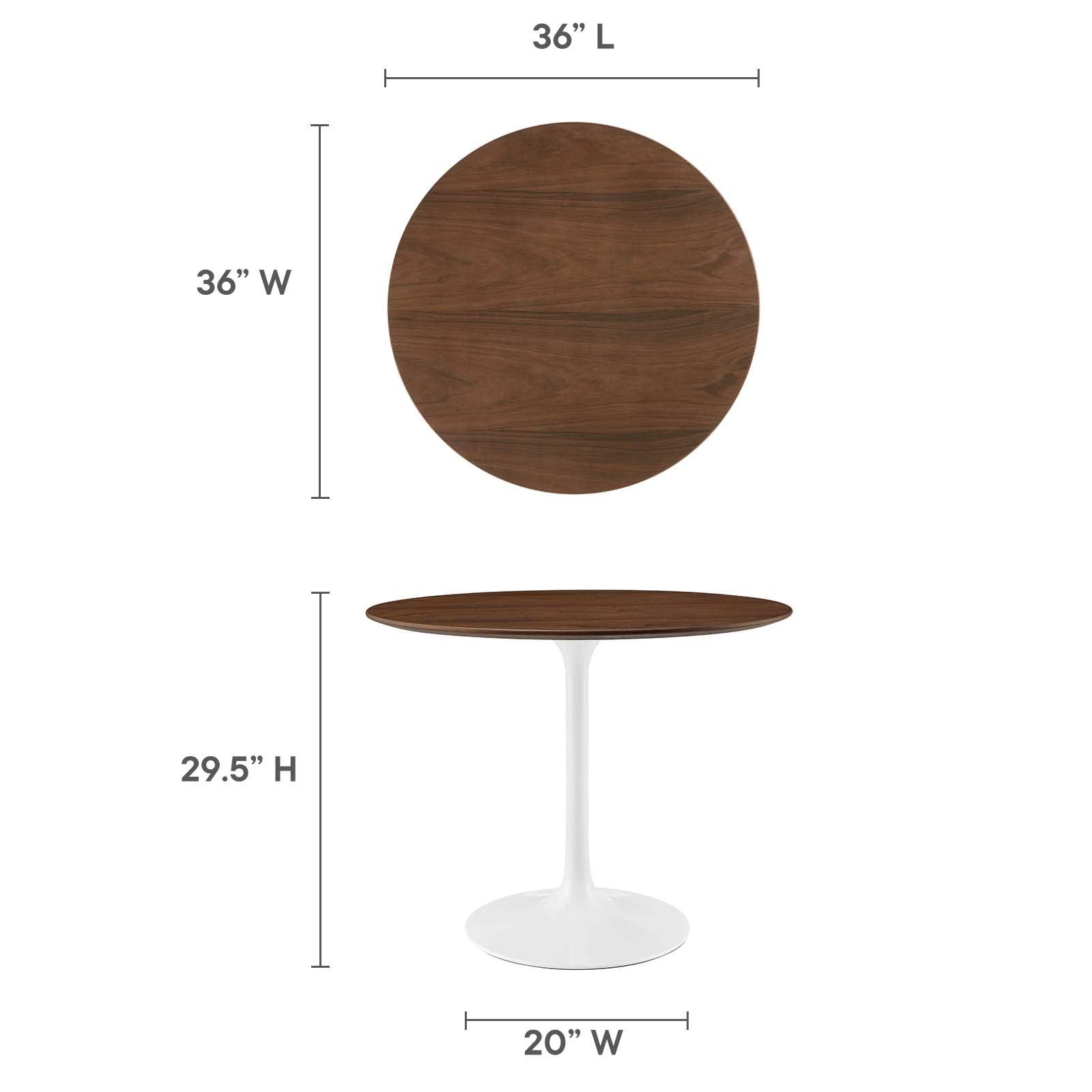 Modway Lippa 36" Round Walnut Dining Table FredCo