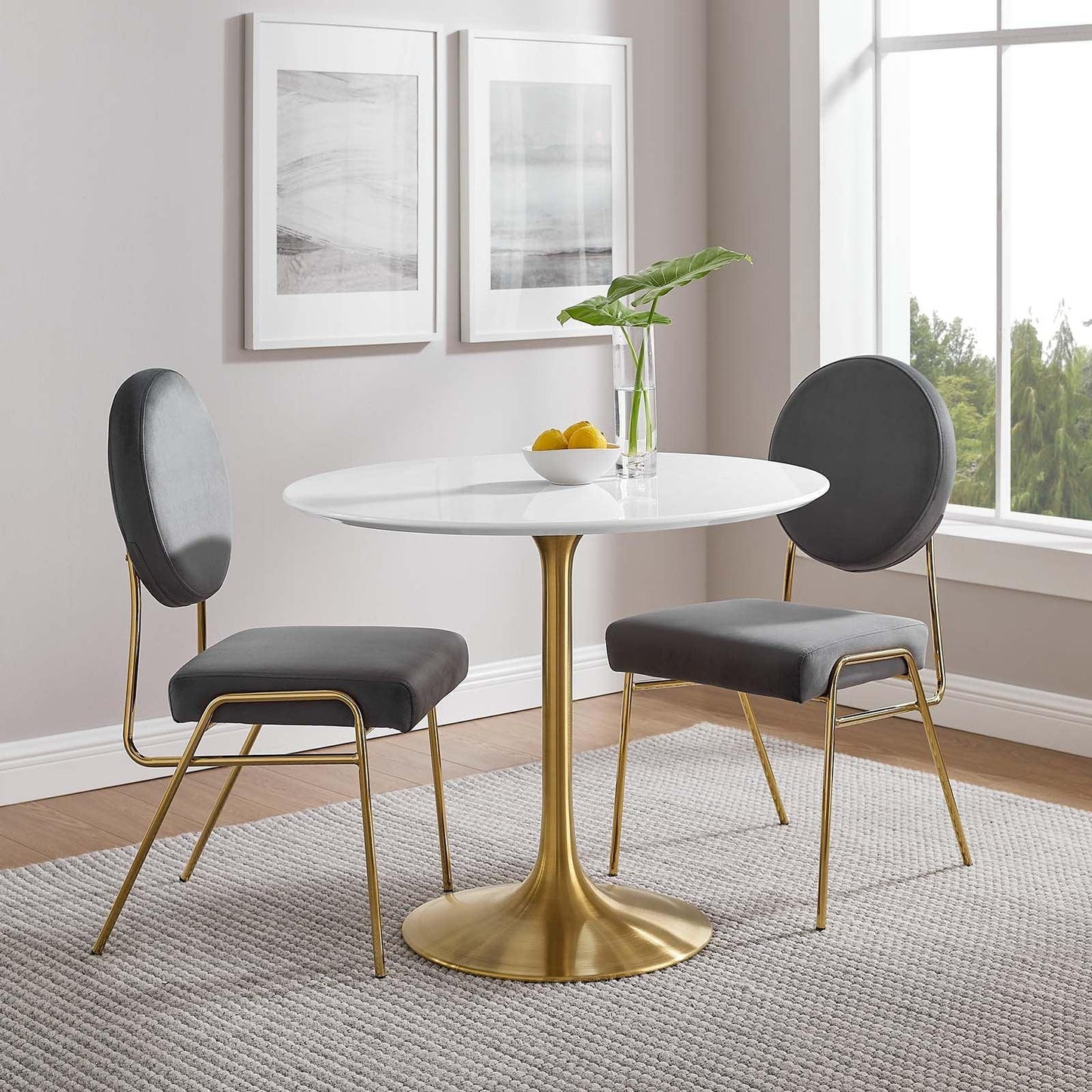 Modway Lippa 36" Round Wood Dining Table FredCo