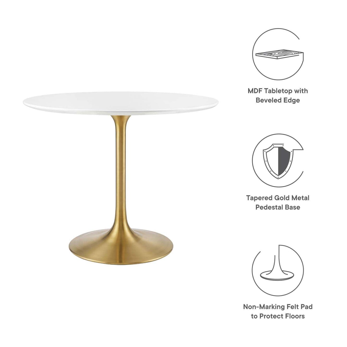 Modway Lippa 36" Round Wood Dining Table FredCo