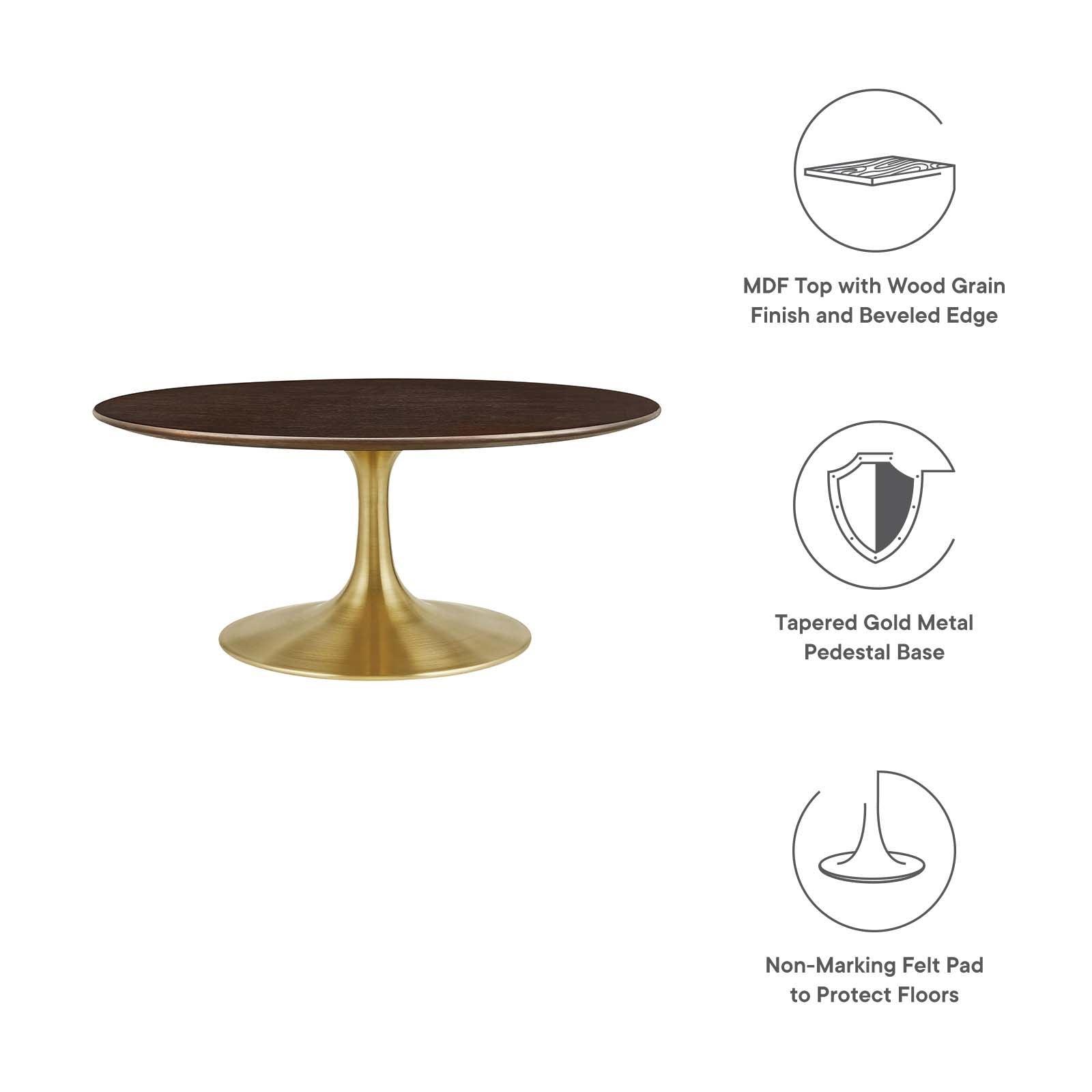 Modway Lippa 36" Round Wood Grain Coffee Table FredCo