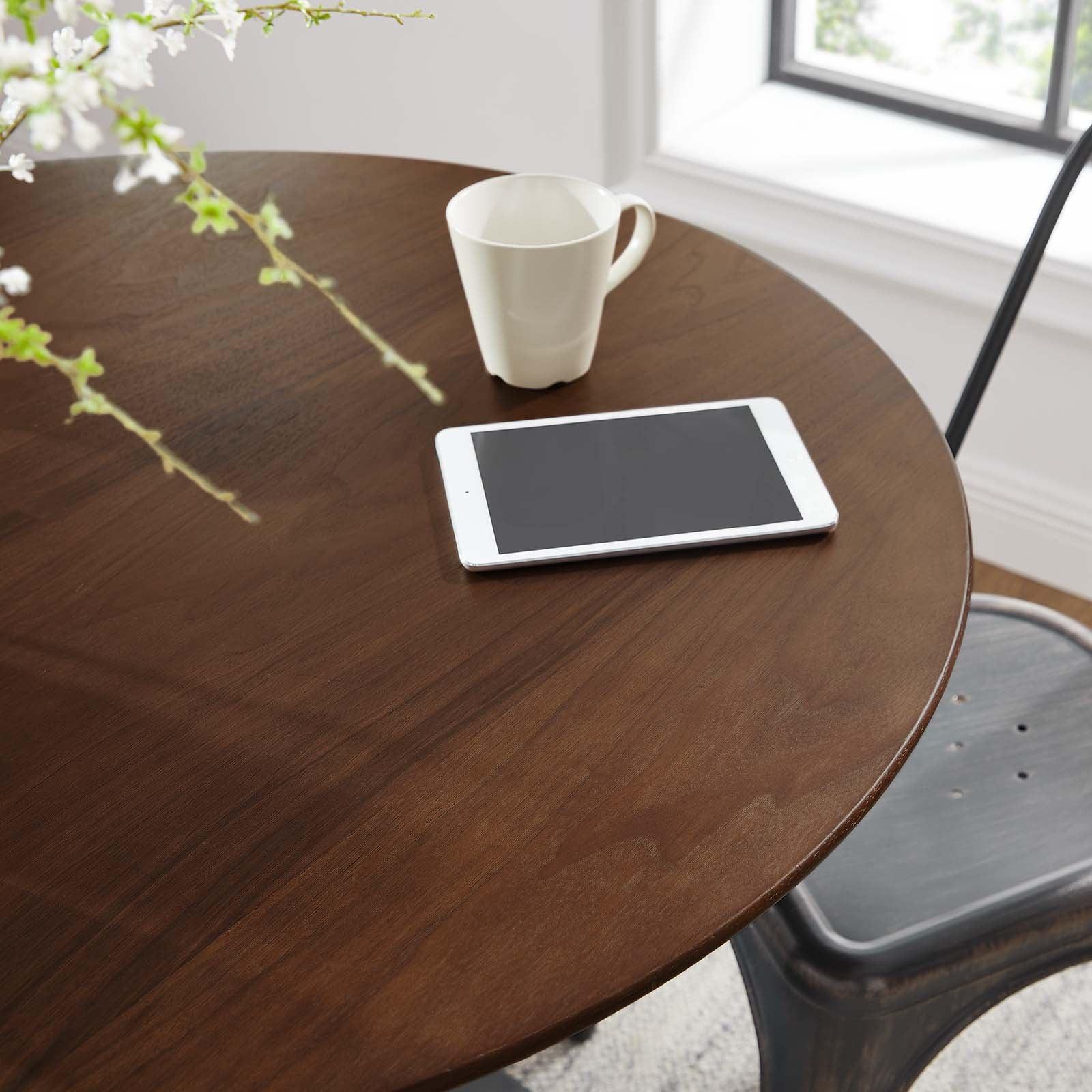 Modway Lippa 36" Round Wood Grain Dining Table FredCo