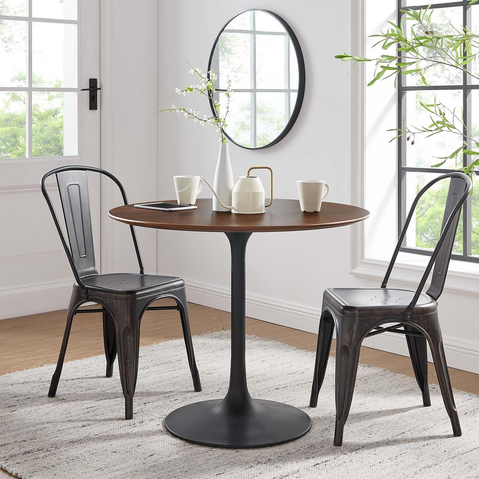 Modway Lippa 36" Round Wood Grain Dining Table FredCo