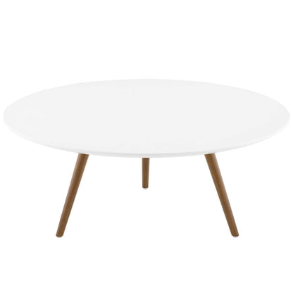 Modway Lippa 36" Round Wood Top Coffee Table with Tripod Base FredCo