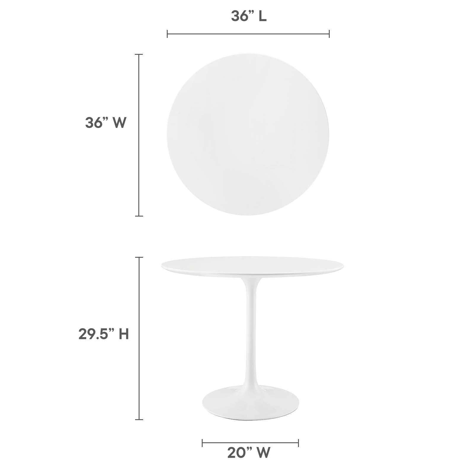 Modway Lippa 36" Round Wood Top Dining Table FredCo