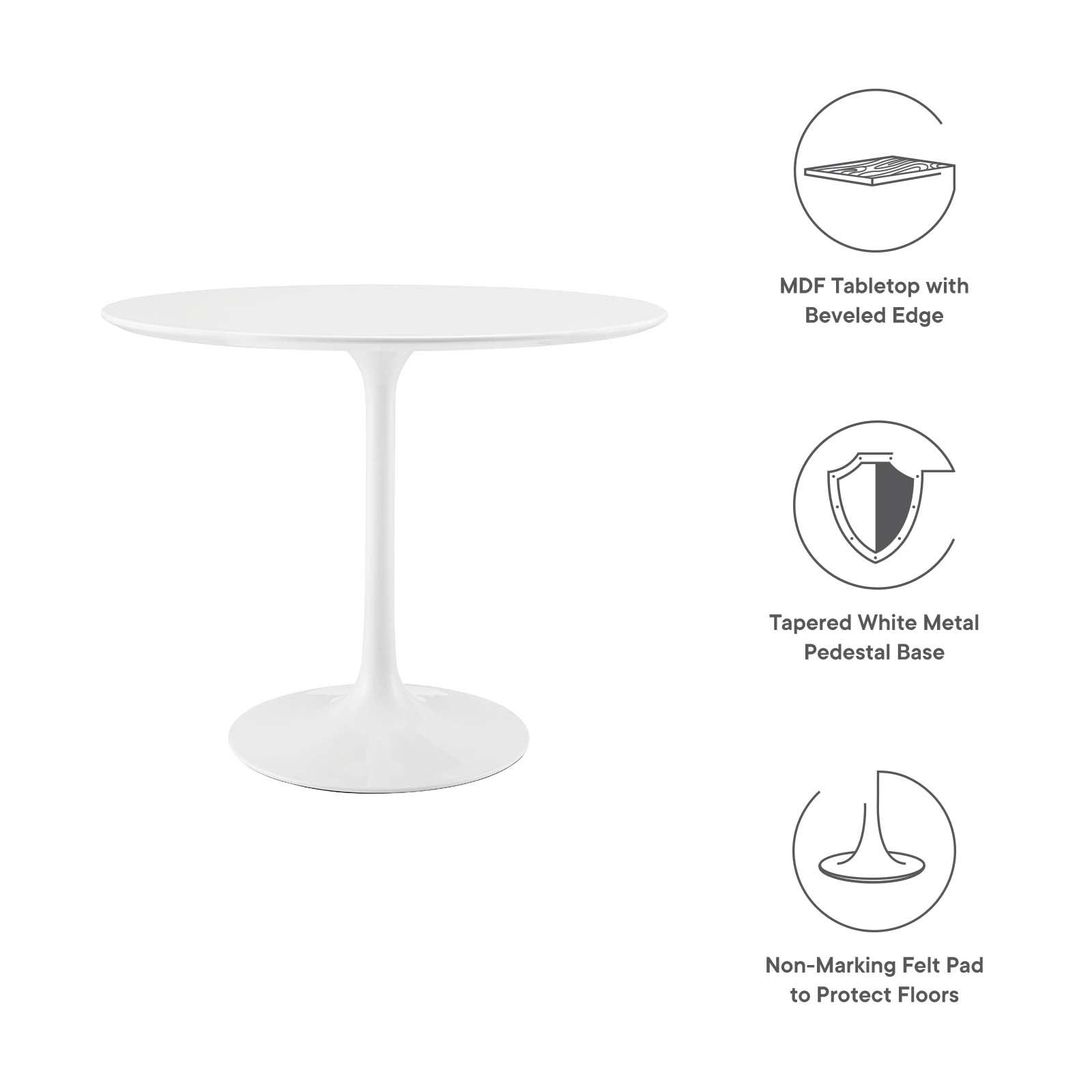 Modway Lippa 36" Round Wood Top Dining Table FredCo