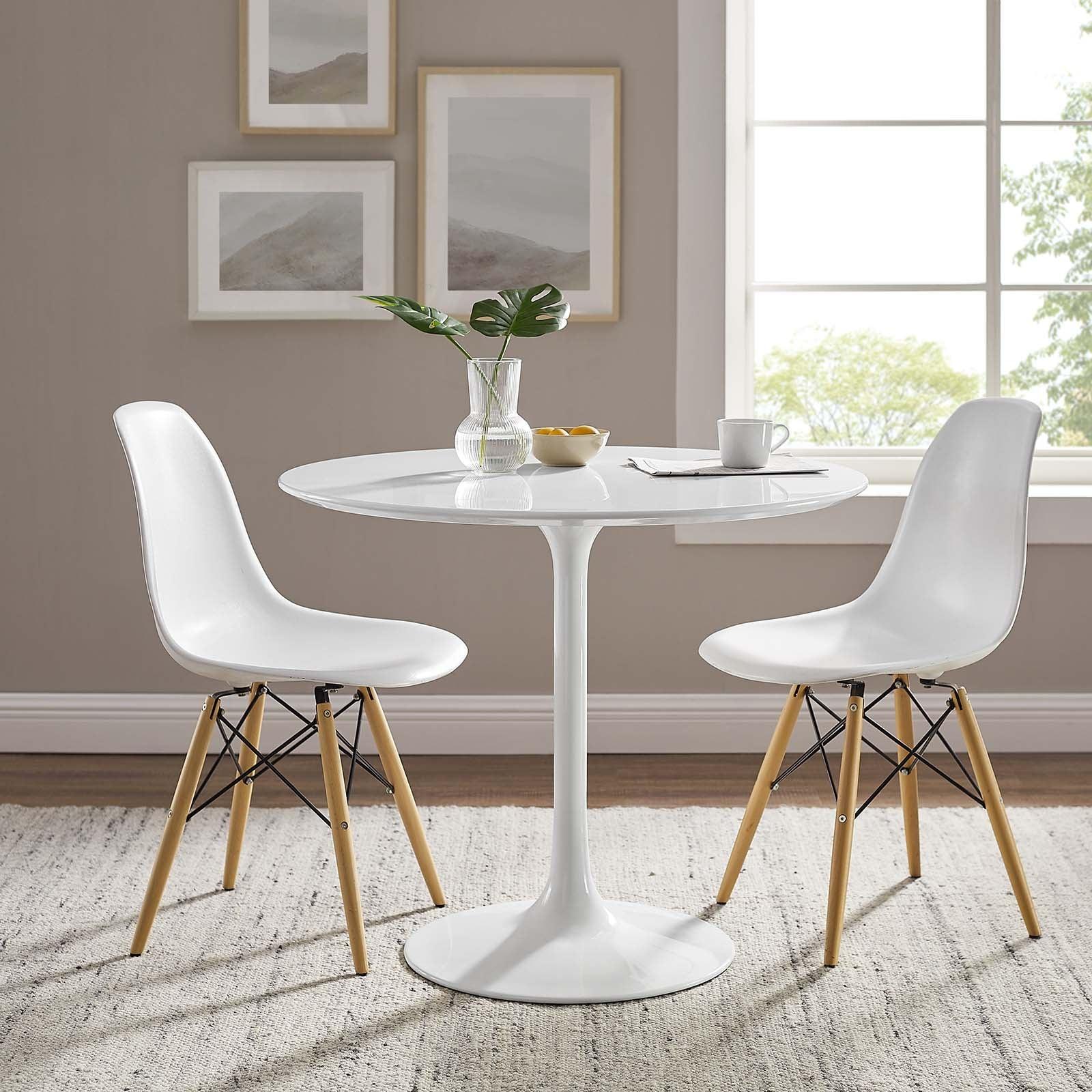 Modway Lippa 36" Round Wood Top Dining Table FredCo
