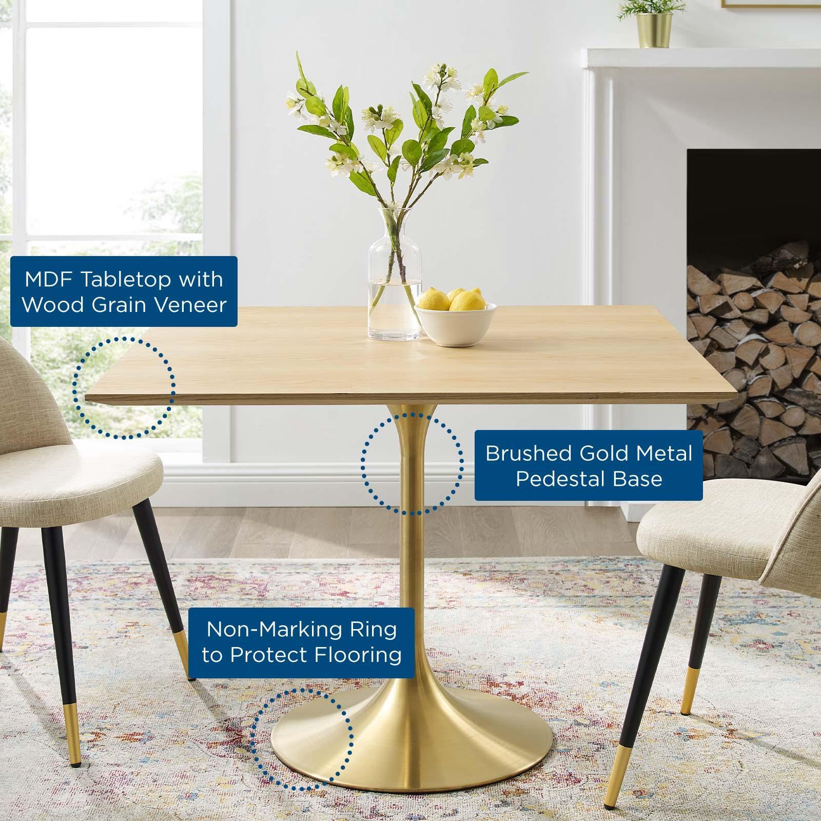 Modway Lippa 36" Square Wood Dining Table FredCo