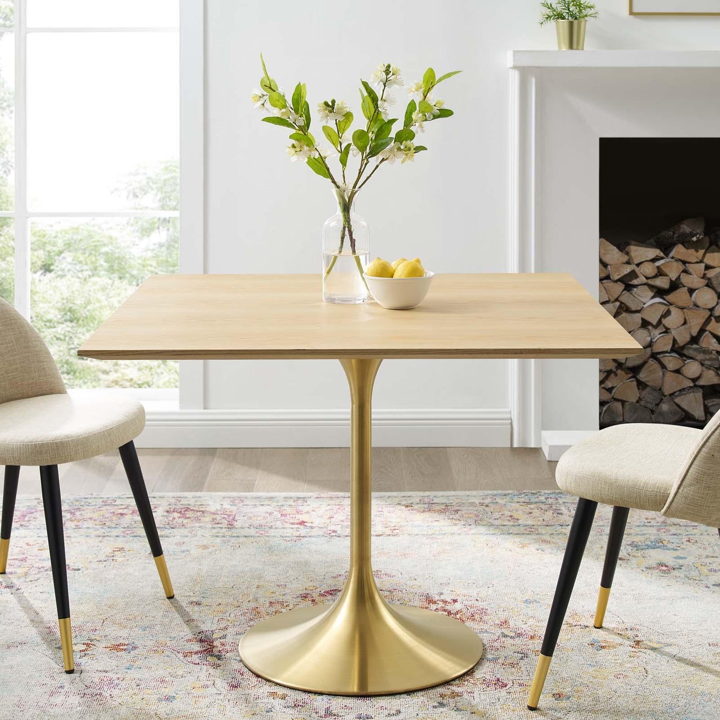 Modway Lippa 36" Square Wood Dining Table FredCo