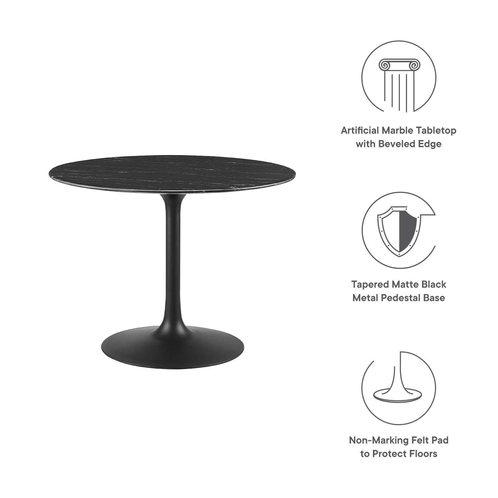 Modway Lippa 40" Artificial Marble Dining Table FredCo
