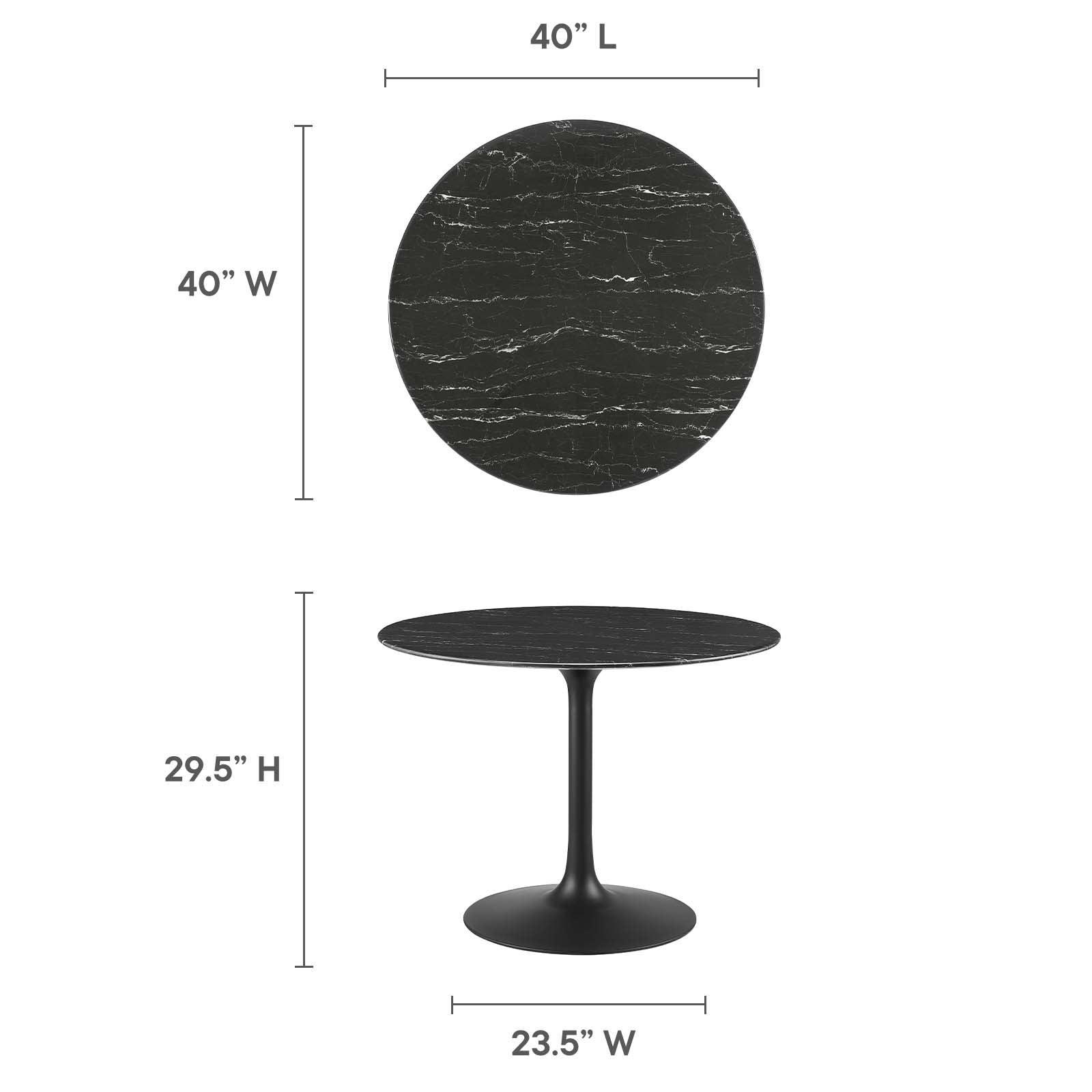 Modway Lippa 40" Artificial Marble Dining Table FredCo