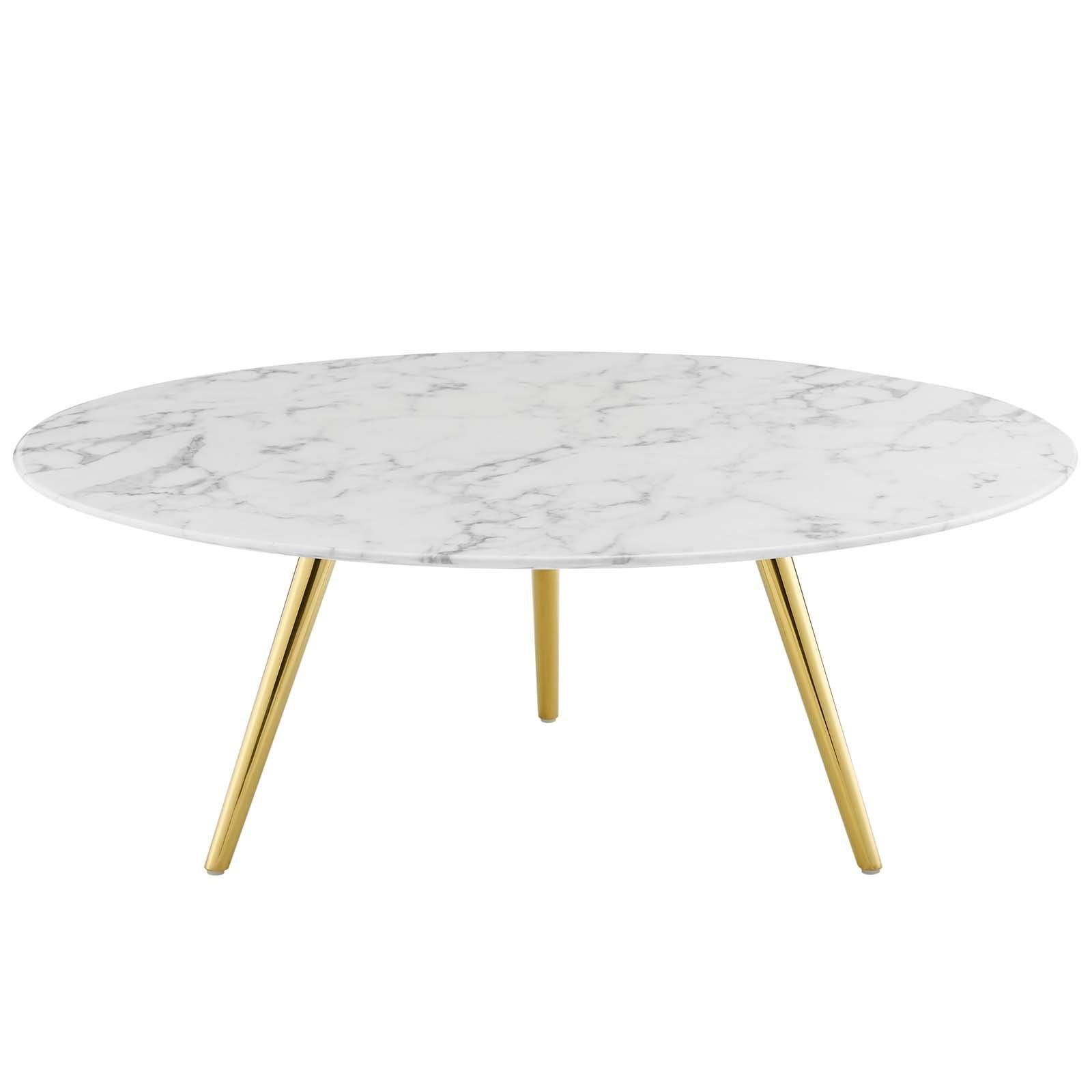 Modway Lippa 40" Round Artificial Marble Coffee Table with Tripod Base, EEI-3672 FredCo