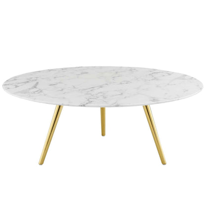 Modway Lippa 40" Round Artificial Marble Coffee Table with Tripod Base, EEI-3672 FredCo