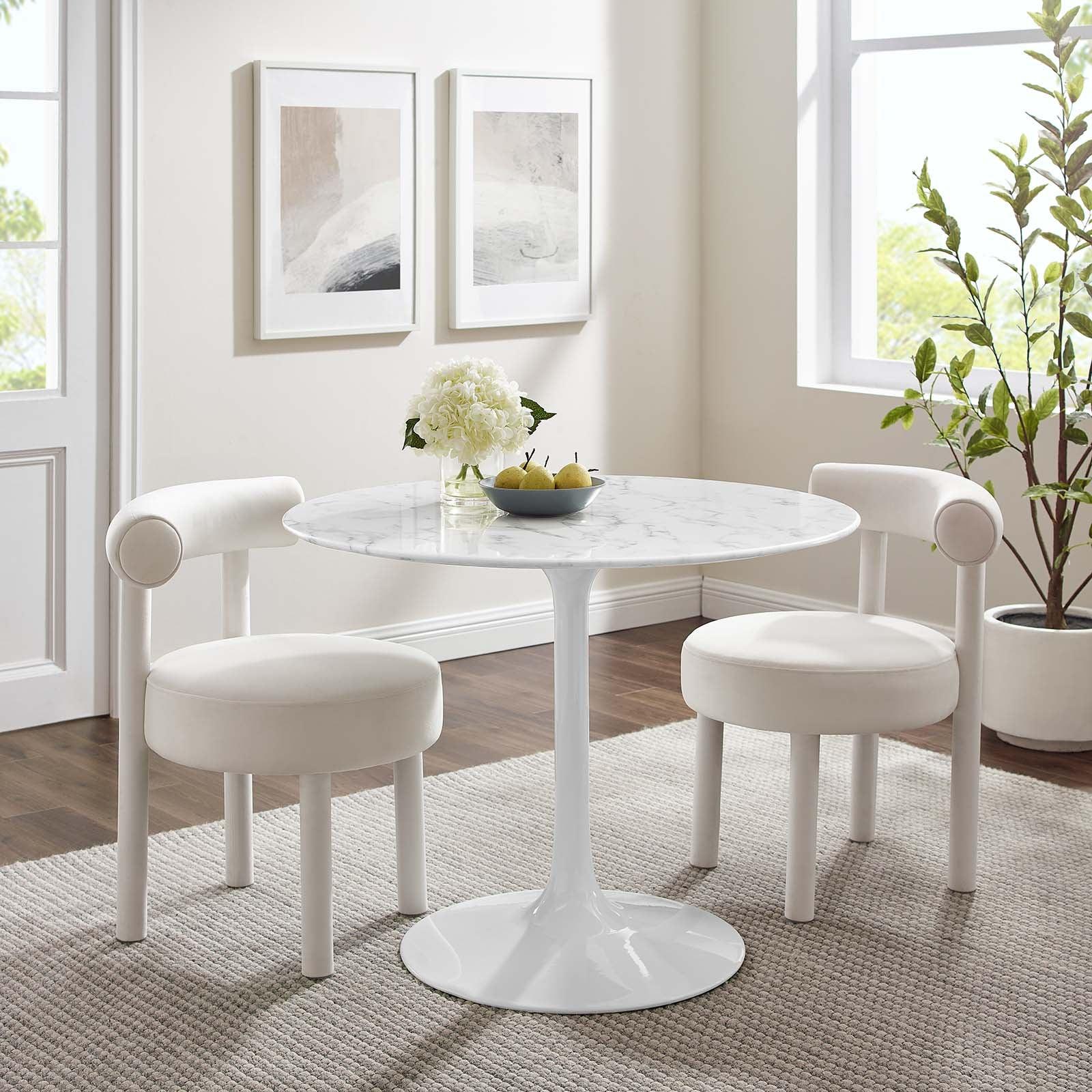 Modway Lippa 40" Round Artificial Marble Dining Table FredCo