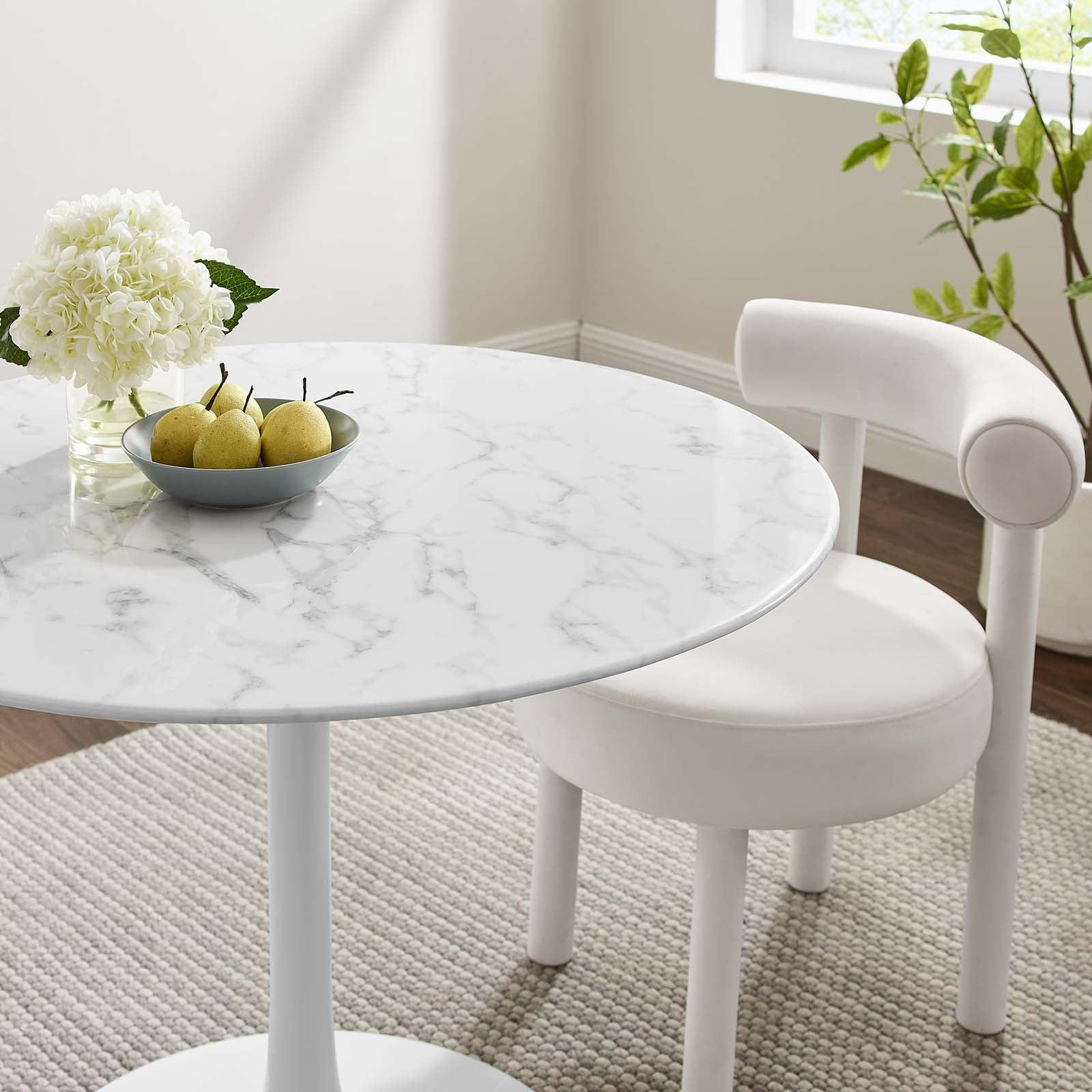 Modway Lippa 40" Round Artificial Marble Dining Table FredCo