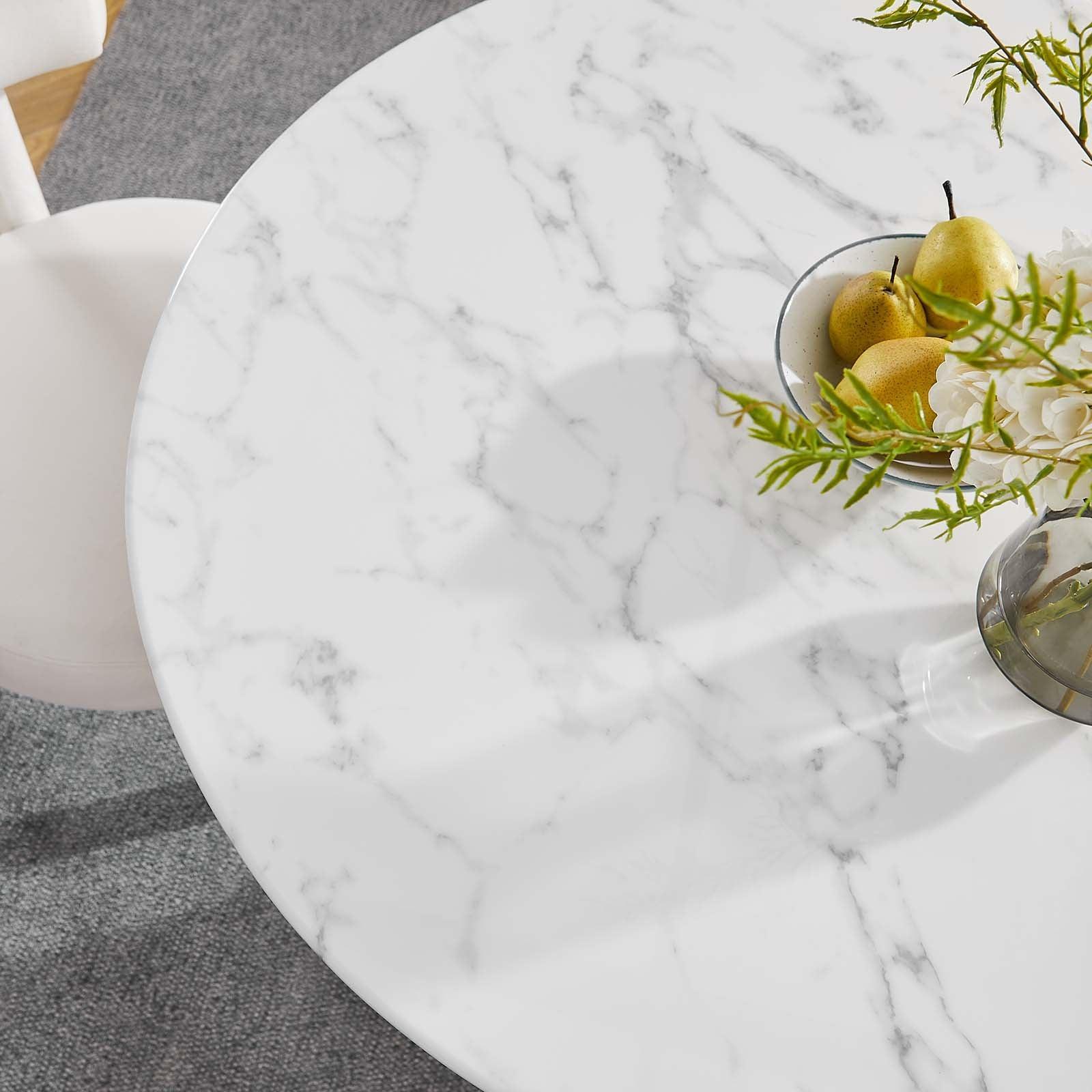 Modway Lippa 40" Round Artificial Marble Dining Table, EEI-3231 FredCo
