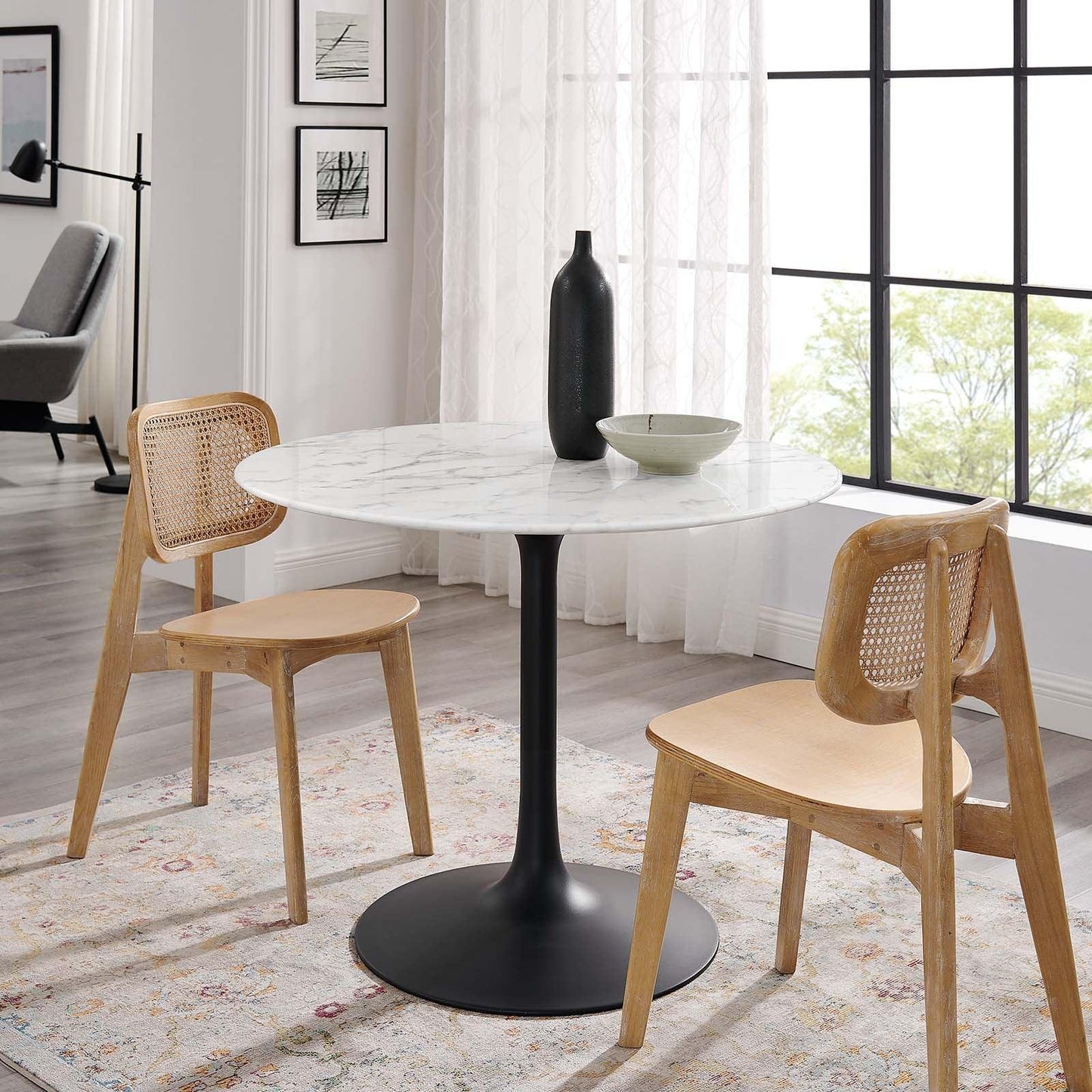 Modway Lippa 40" Round Artificial Marble Dining Table, EEI-3526 FredCo