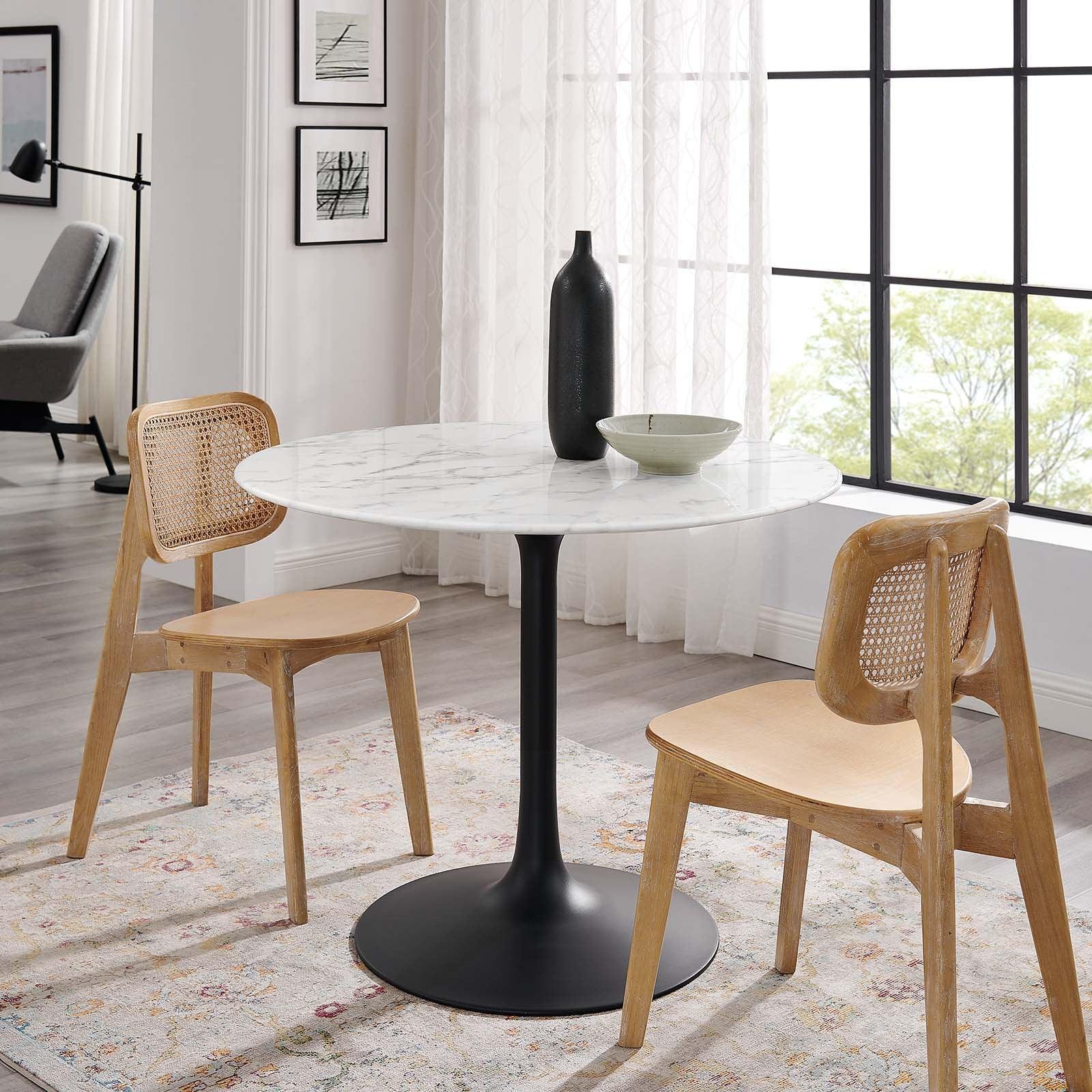Modway Lippa 40" Round Artificial Marble Dining Table, EEI-3526 FredCo