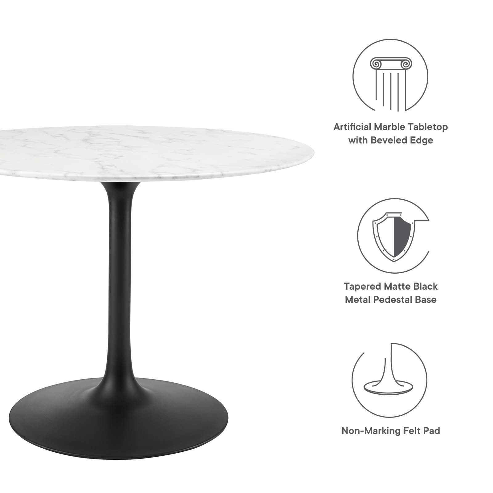 Modway Lippa 40" Round Artificial Marble Dining Table, EEI-3526 FredCo
