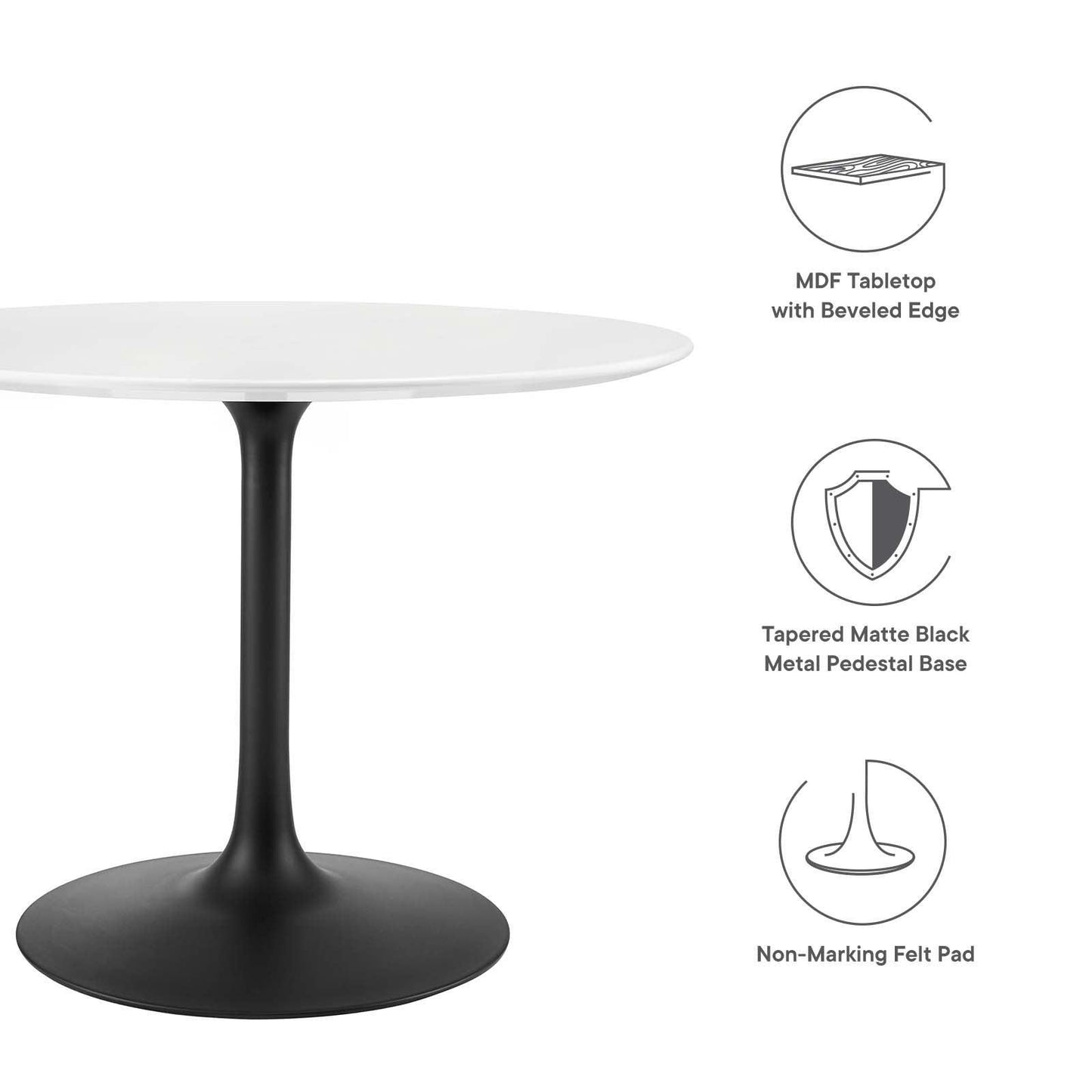 Modway Lippa 40" Round Dining Table FredCo