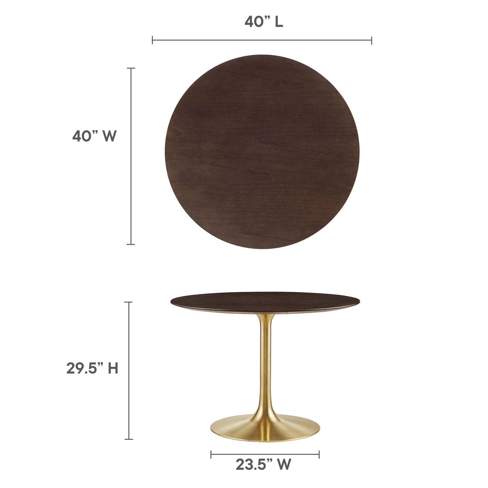 Modway Lippa 40" Round Walnut Dining Table FredCo