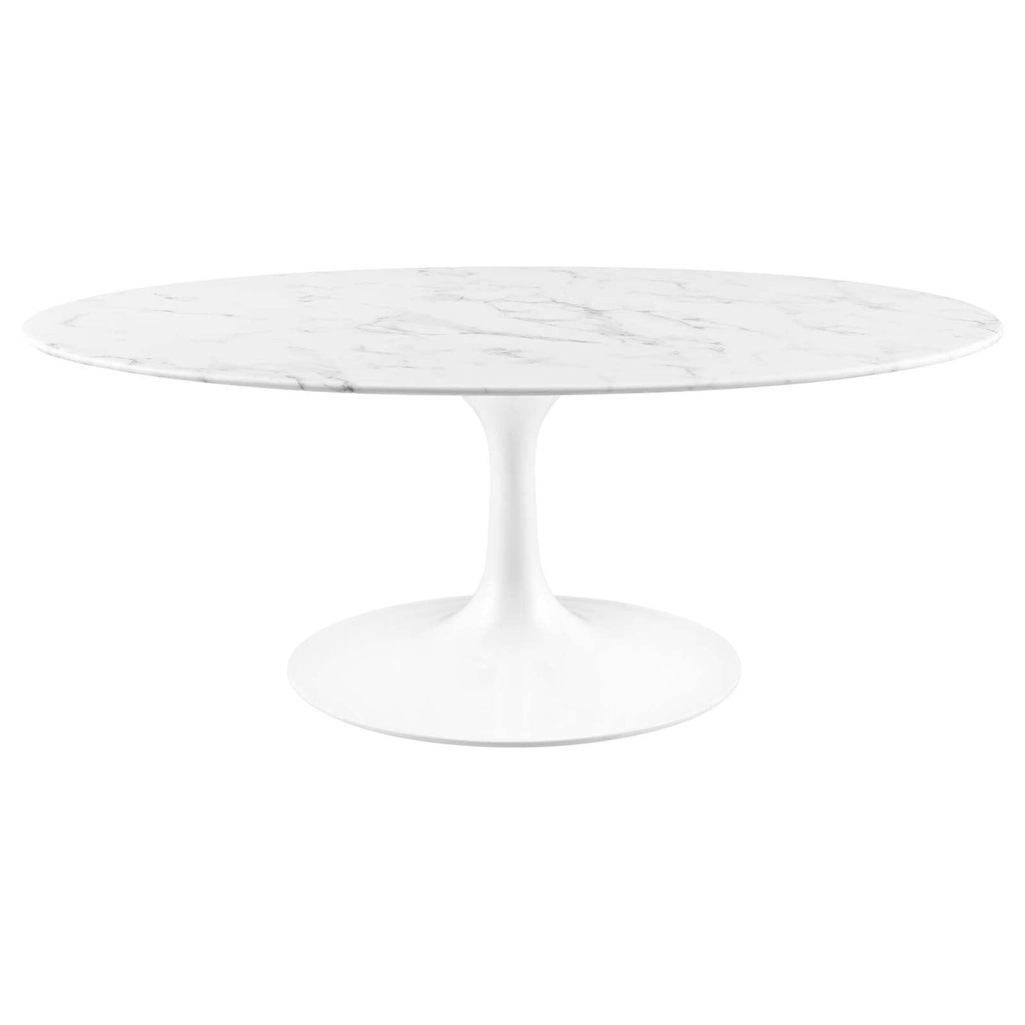 Modway Lippa 42" Oval Artificial Marble Coffee Table FredCo