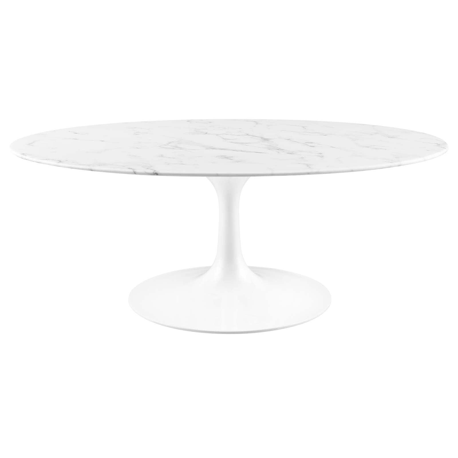 Modway Lippa 42" Oval Artificial Marble Coffee Table FredCo