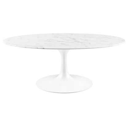 Modway Lippa 42" Oval Artificial Marble Coffee Table FredCo