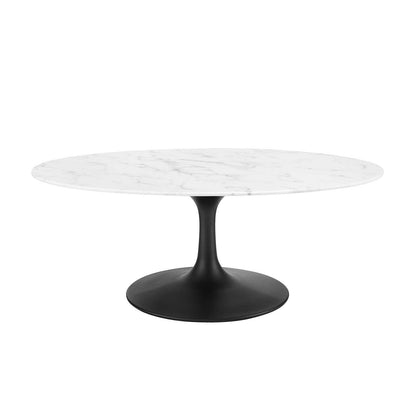 Modway Lippa 42" Oval Artificial Marble Coffee Table, EEI-3534 FredCo