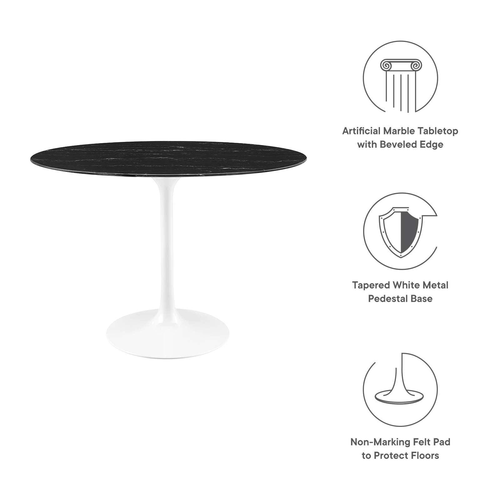 Modway Lippa 42" Round Artificial Marble Dining Table FredCo